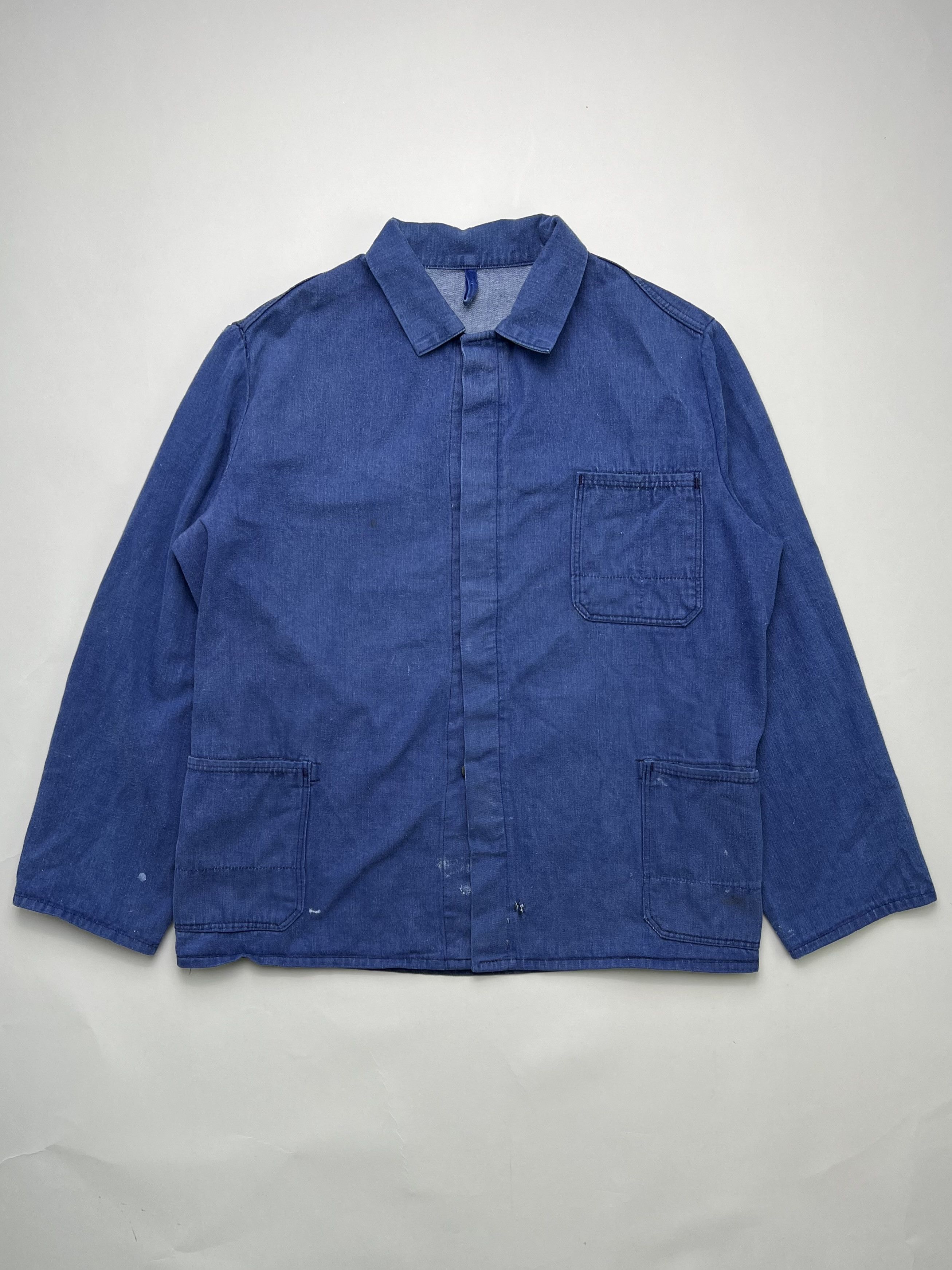 Vintage French Work Chore Jacket Vintage Bleu De Travail Size US M / EU 48-50 / 2 - 1 Thumbnail