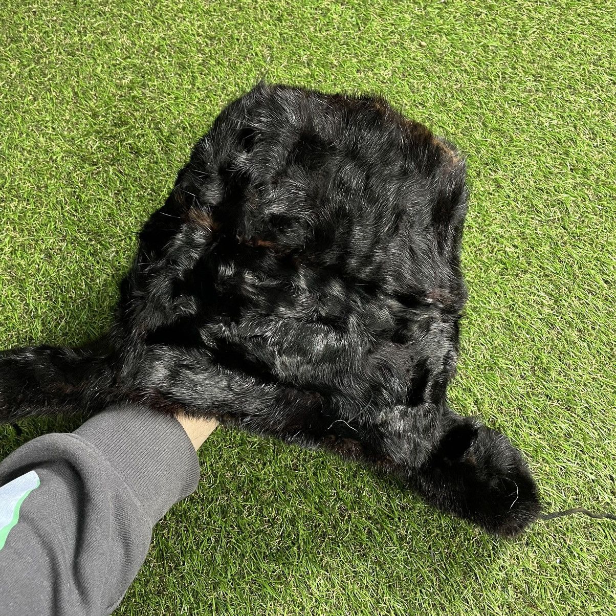 Vintage Vintage Y2K Fuzzy Black Furry Beanie Alt Ushanka Logo OS Size ONE SIZE - 2 Thumbnail