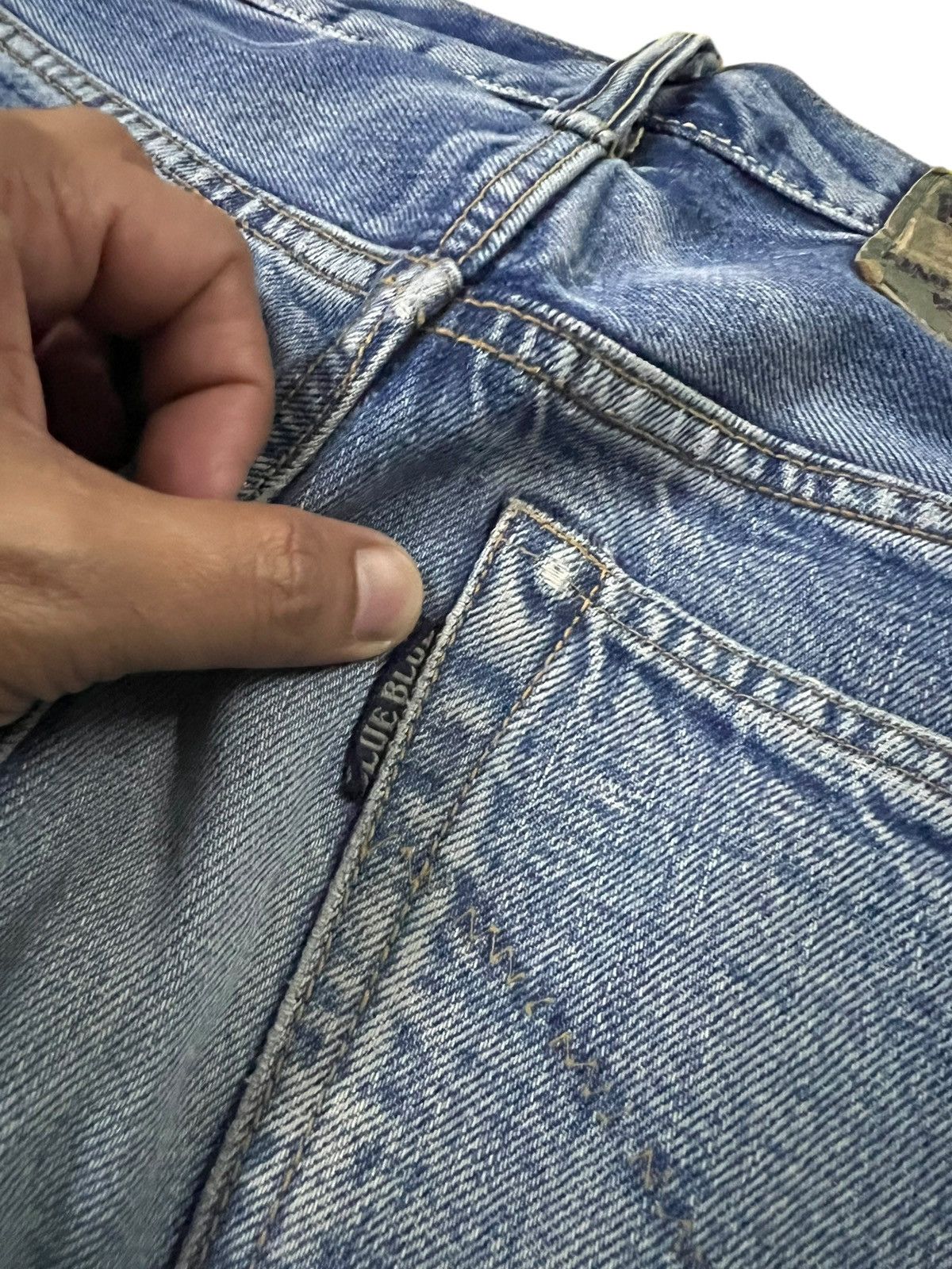 Blue Blue Japan Vintage Blue Blue Japan Patchwork Selvedge Jean Size US 29 - 21 Thumbnail