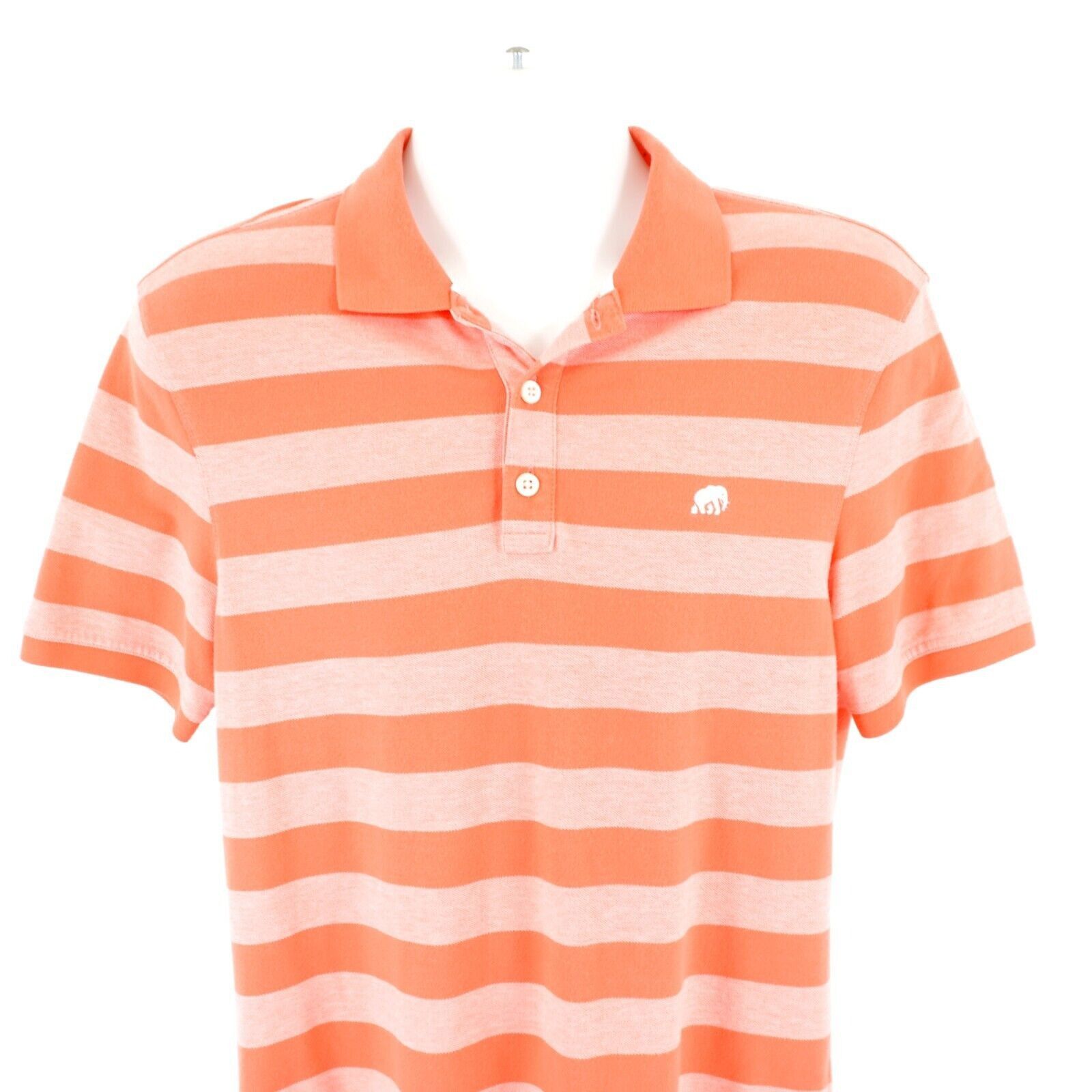 Banana Republic Banana Republic Medium Orange Striped Short Sleeve Collared Size US M / EU 48-50 / 2 - 1 Thumbnail