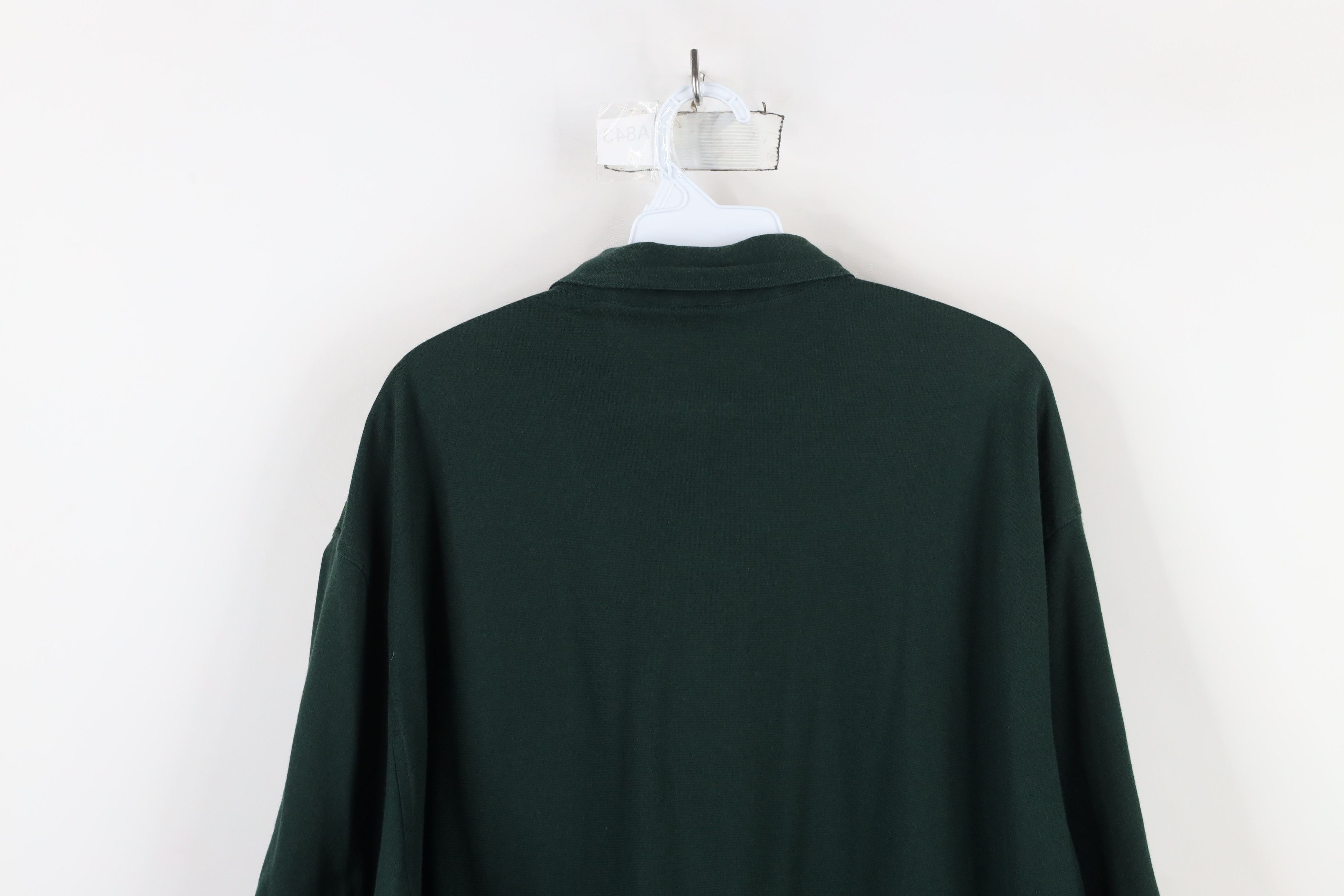 Vintage Vintage 90s Streetwear Blank Knit Collared Polo Shirt Green Size US XL / EU 56 / 4 - 10 Thumbnail