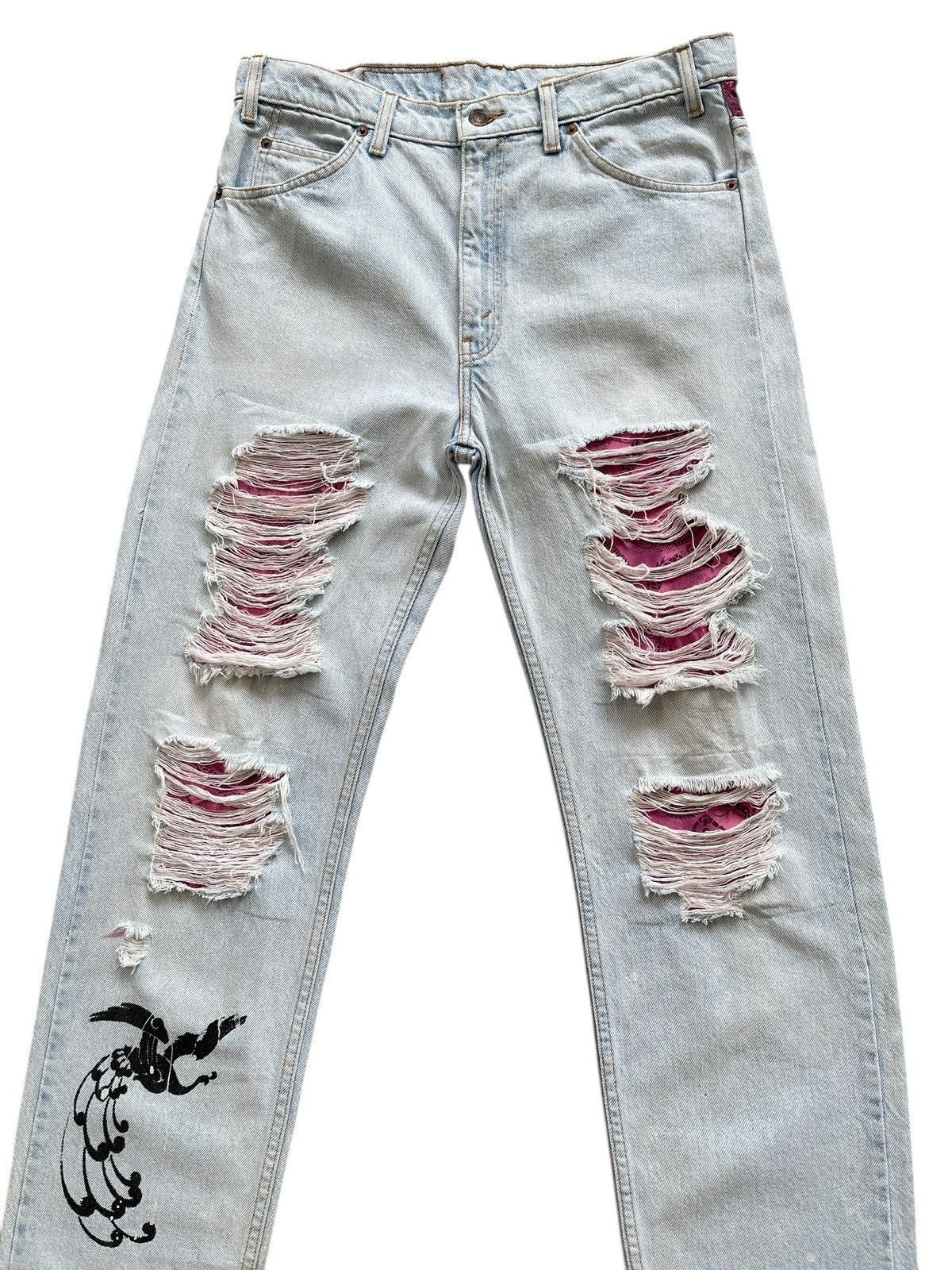 Levi's Vintage Clothing Vintage Levis 1 of 1 Reworked Destroyed Denim Size US 33 - 4 Thumbnail