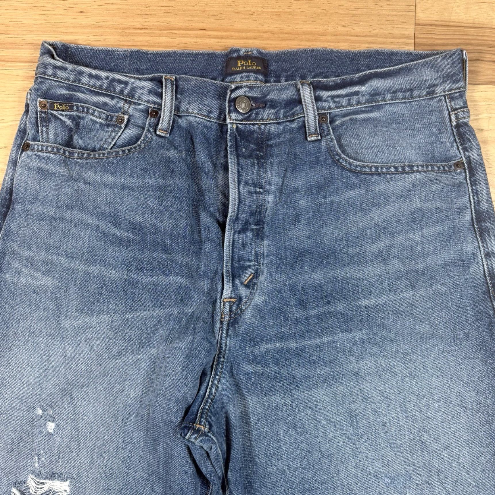 Polo Ralph Lauren Polo Ralph Lauren Jeans Patchwork Blue Men 34x31 Relaxed Straight Button Fly Pink? Size US S / EU 44-46 / 1 - 4 Thumbnail