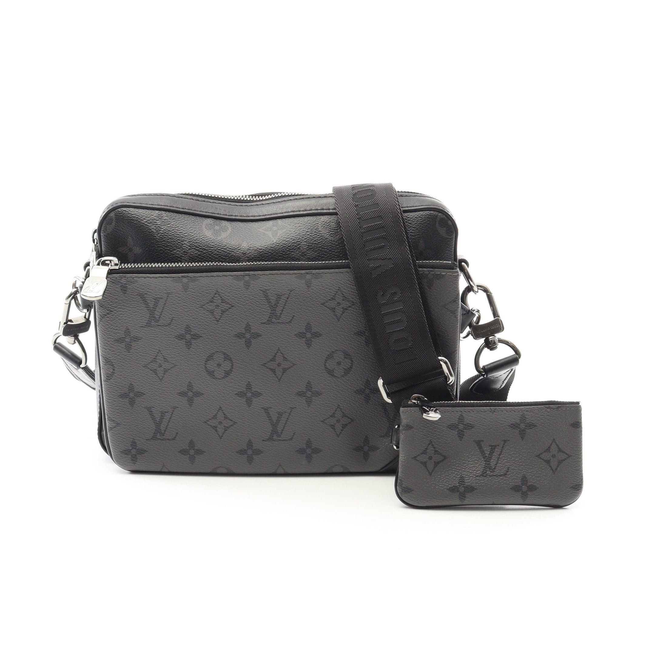 Louis Vuitton Louis Vuitton Trio Messenger Monogram Eclipse Shoulder Bag Leather Black Gray Size ONE SIZE - 1 Thumbnail