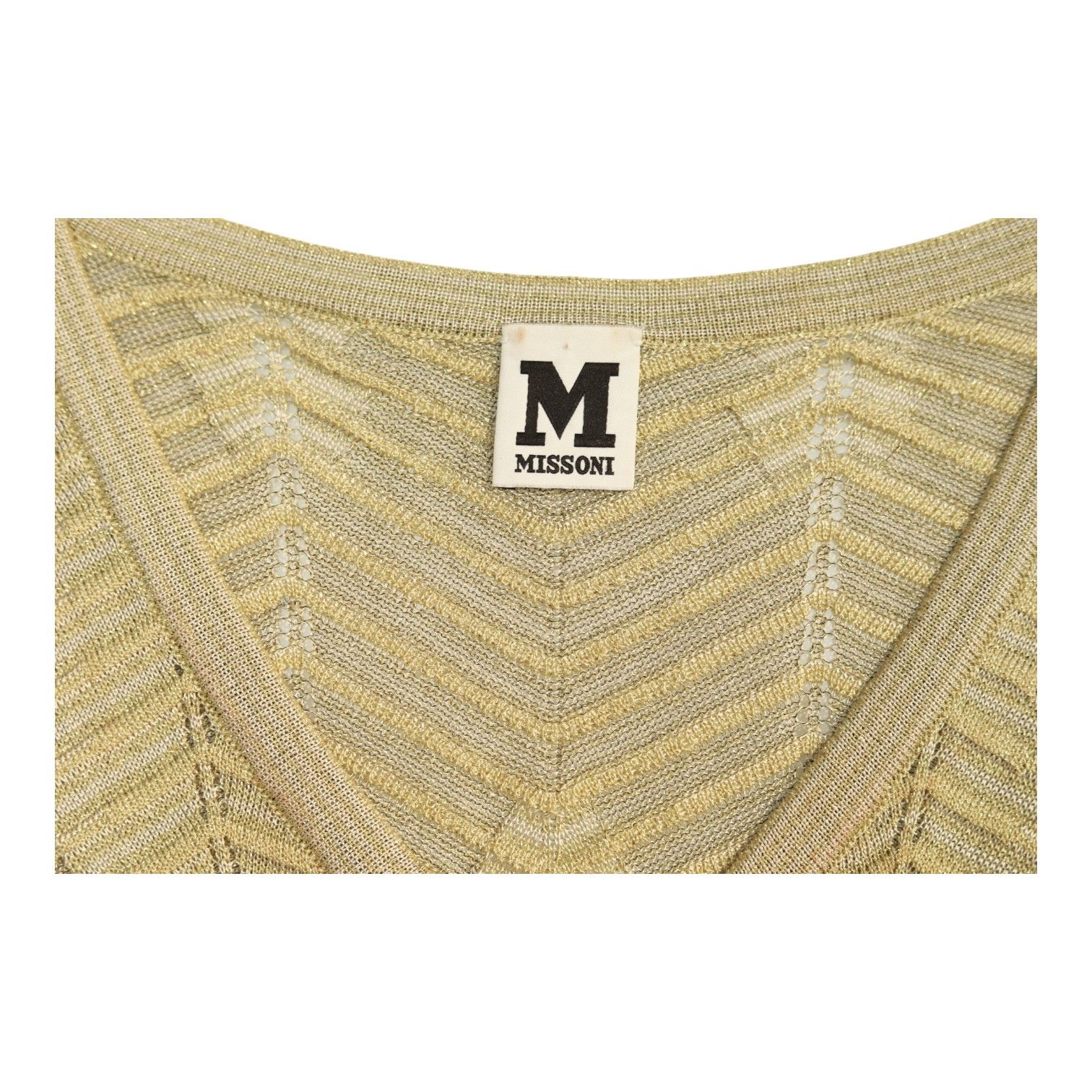 Missoni Missoni Gold Shiny Cap Sleeve Mini length Knit Dress S. 42 Size M / US 6-8 / IT 42-44 - 3 Thumbnail