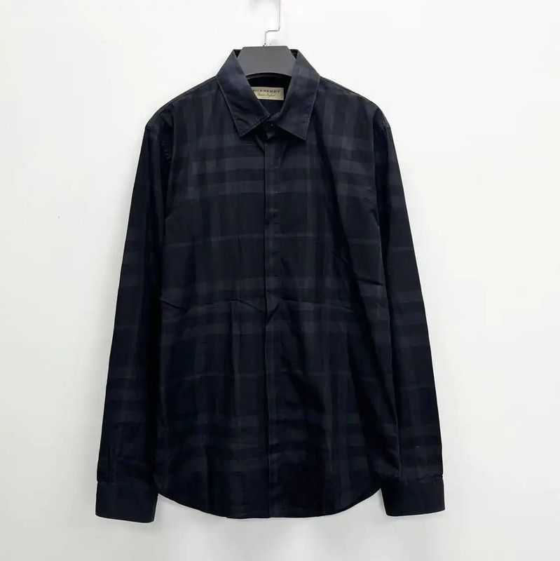 Burberry Burberry Men's Black Gray Plaid Long Sleeve Shirt Size US M / EU 48-50 / 2 - 1 Thumbnail