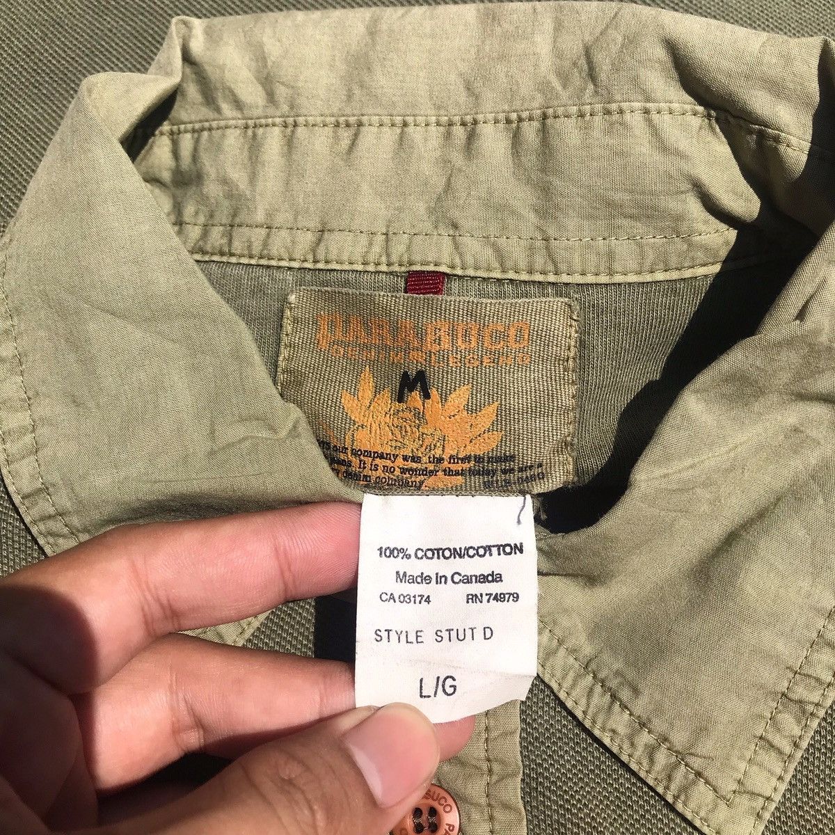 Parasuco × Vintage Parasuco Parabuco japan Denim Green long sleeve canvas polo Size US L / EU 52-54 / 3 - 4 Thumbnail