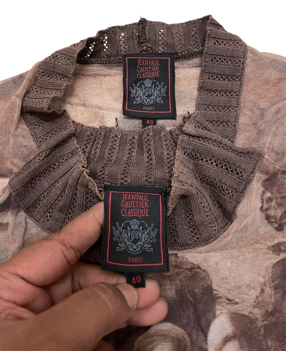 Jean Paul Gaultier JPG SS98 Archival Bedouins Mesh Cardigan & Mock Neck Top Set Size S / US 4 / IT 40 - 2 Thumbnail