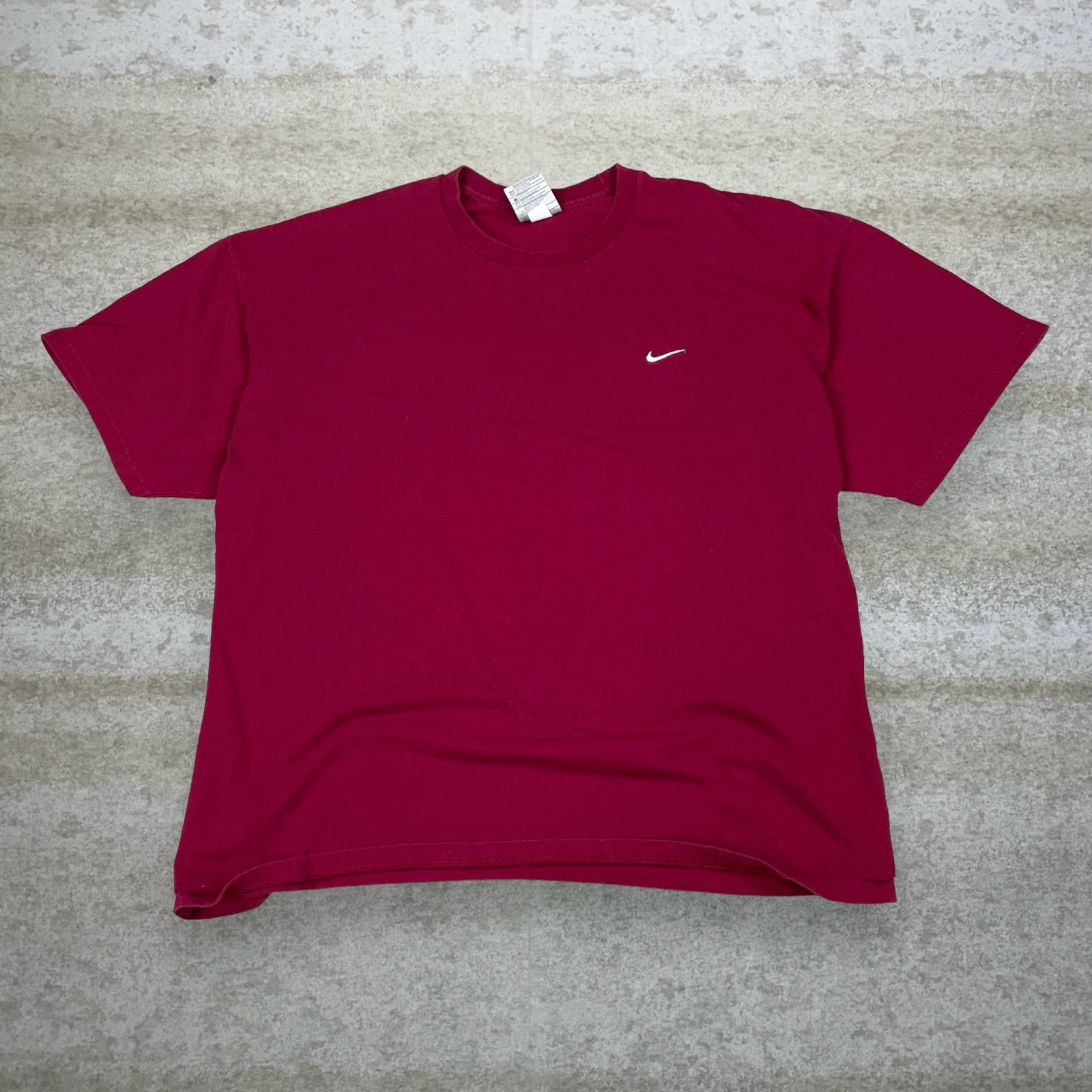 Crazy Vintage Y2K Nike Shirt Cotton Short Sleeve Dark Red