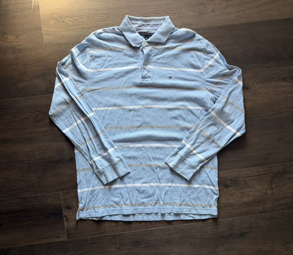 Tommy Hilfiger Vintage Tommy Hilfiger Long Sleeve Shirt - Striped Collared Size US XL / EU 56 / 4 - 1 Thumbnail