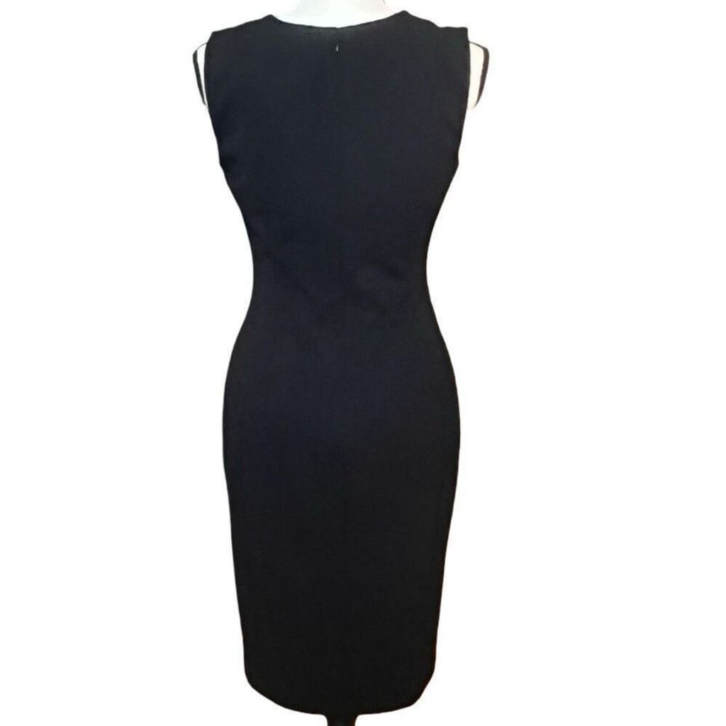 Calvin Klein Calvin Klein Pearl Black Cocktail Corporate Midi Dress 4 Size S / US 4 / IT 40 - 6 Thumbnail