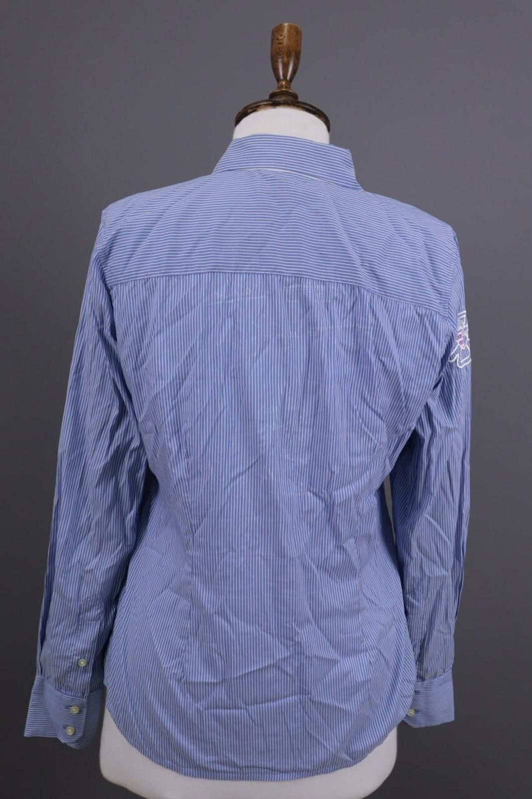 La Martina La Martina Blue Pinstripe Long Sleeve Blouse Shirt Size M Size M / US 6-8 / IT 42-44 - 10 Thumbnail