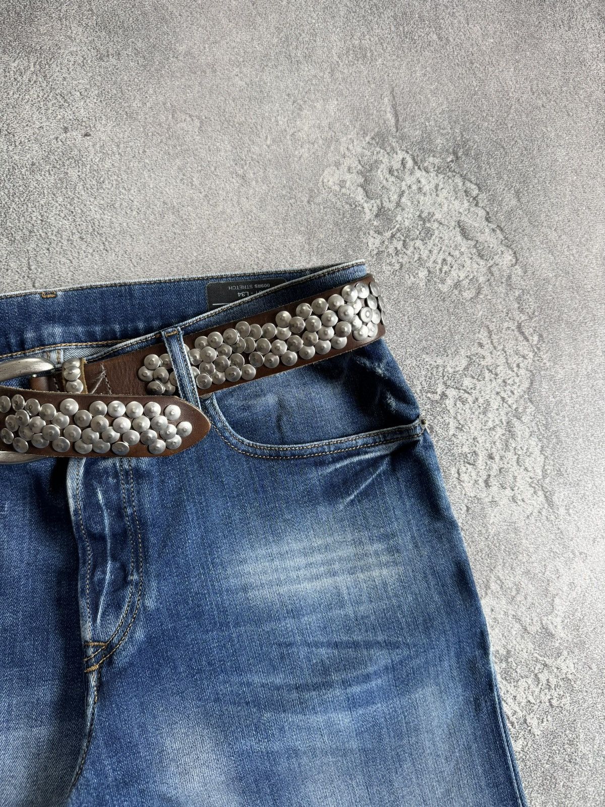 If Six Was Nine Retro leather metal rhinestones belt Y2K L.G.B. 90s opium Size ONE SIZE - 3 Thumbnail