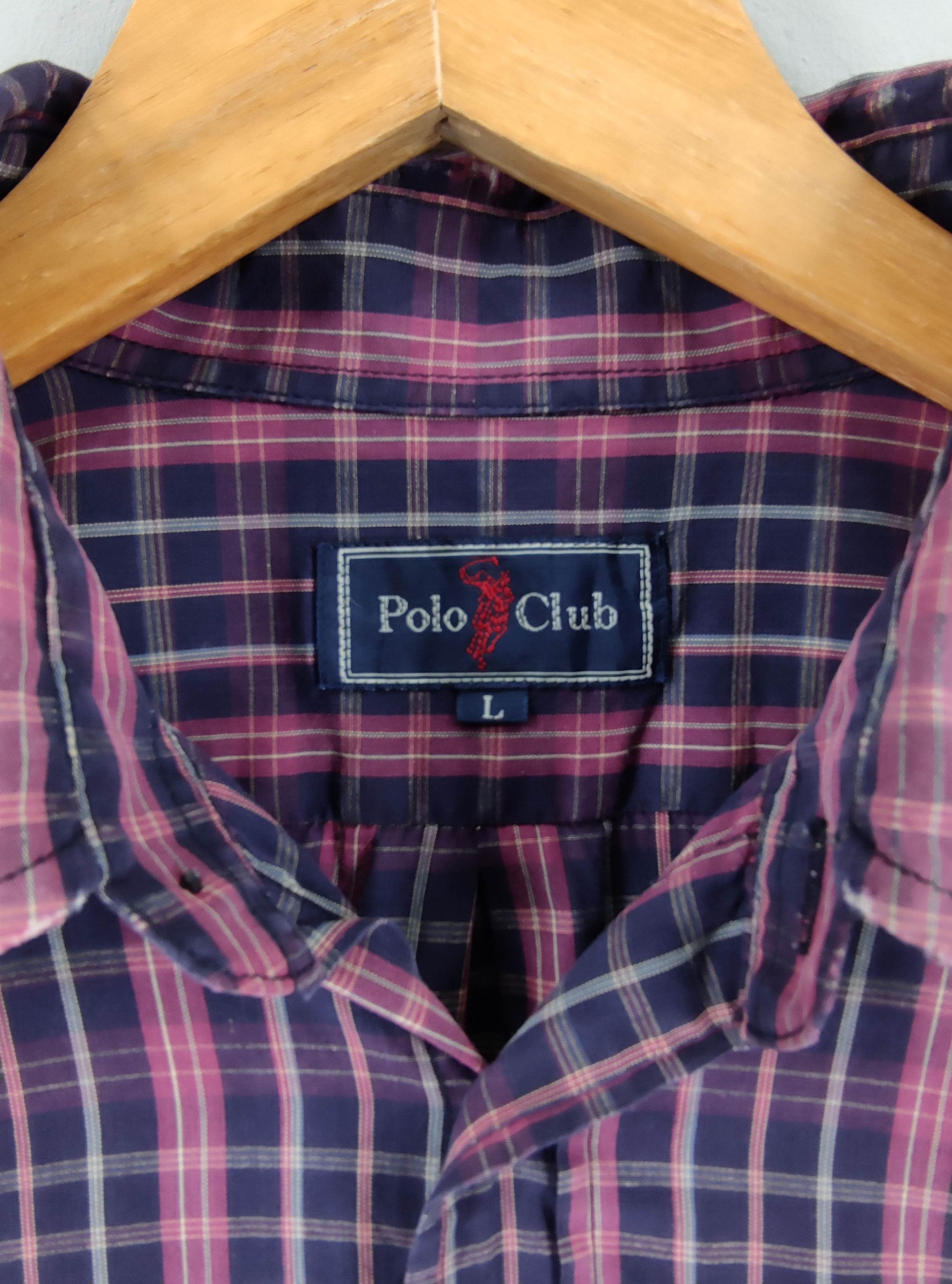 Flannel Vintage Polo Club Shirt Button Up Checkered Long Sleeve Size US L / EU 52-54 / 3 - 2 Thumbnail