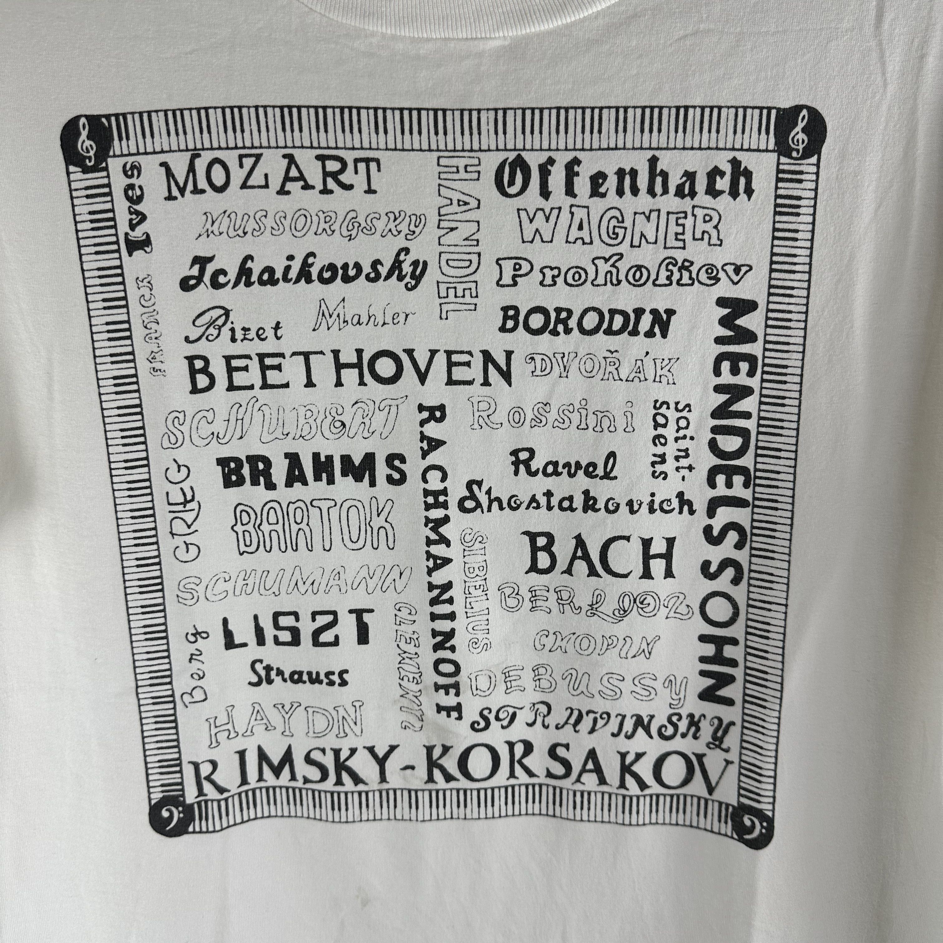 Vintage ​Vintage 80s Classical Music Composers Names Graphic T-shirt Size US L / EU 52-54 / 3 - 2 Thumbnail