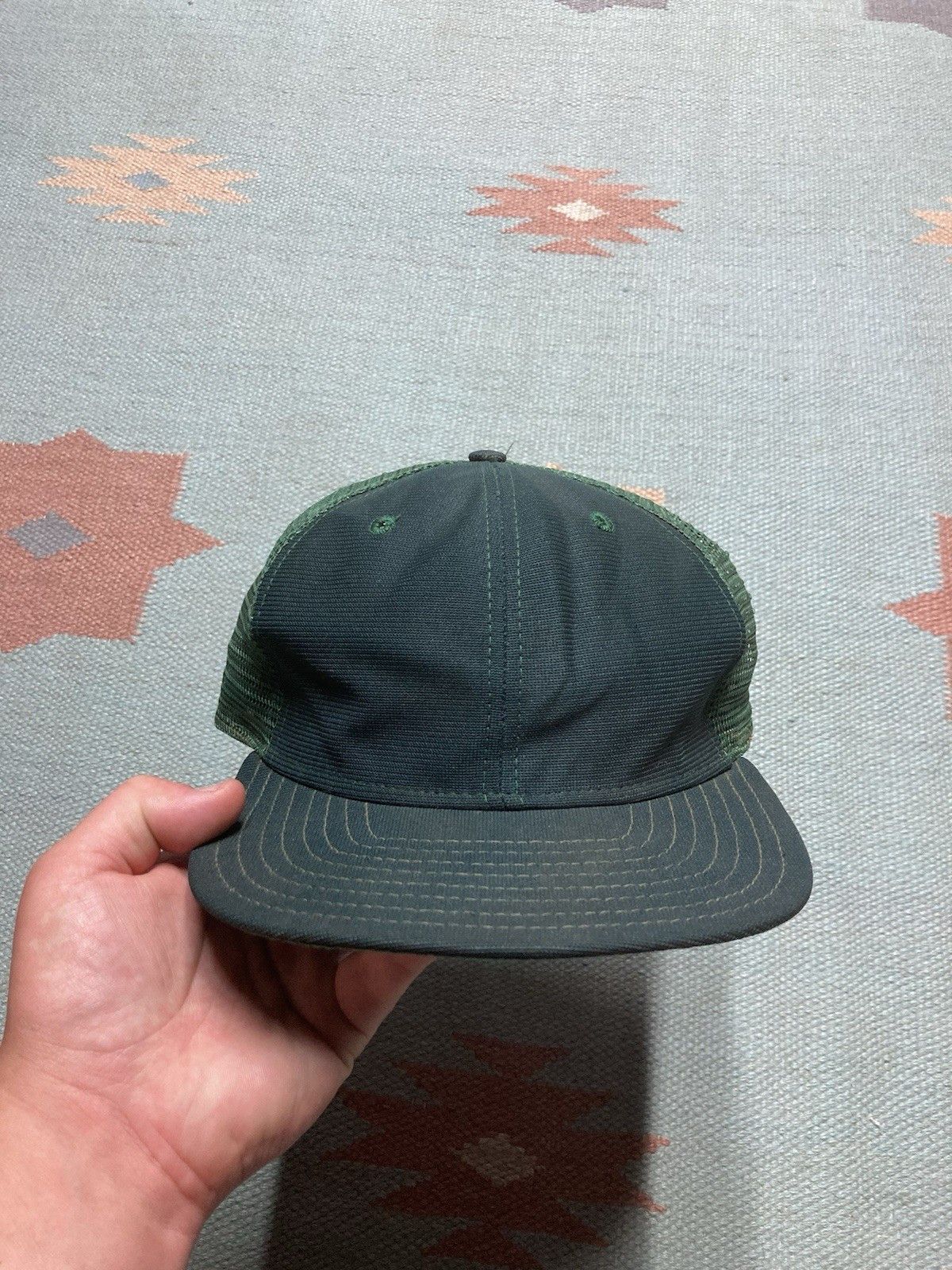 Vintage vtg 80s trucker hat new era pro blank forest green USA made Size ONE SIZE - 2 Thumbnail