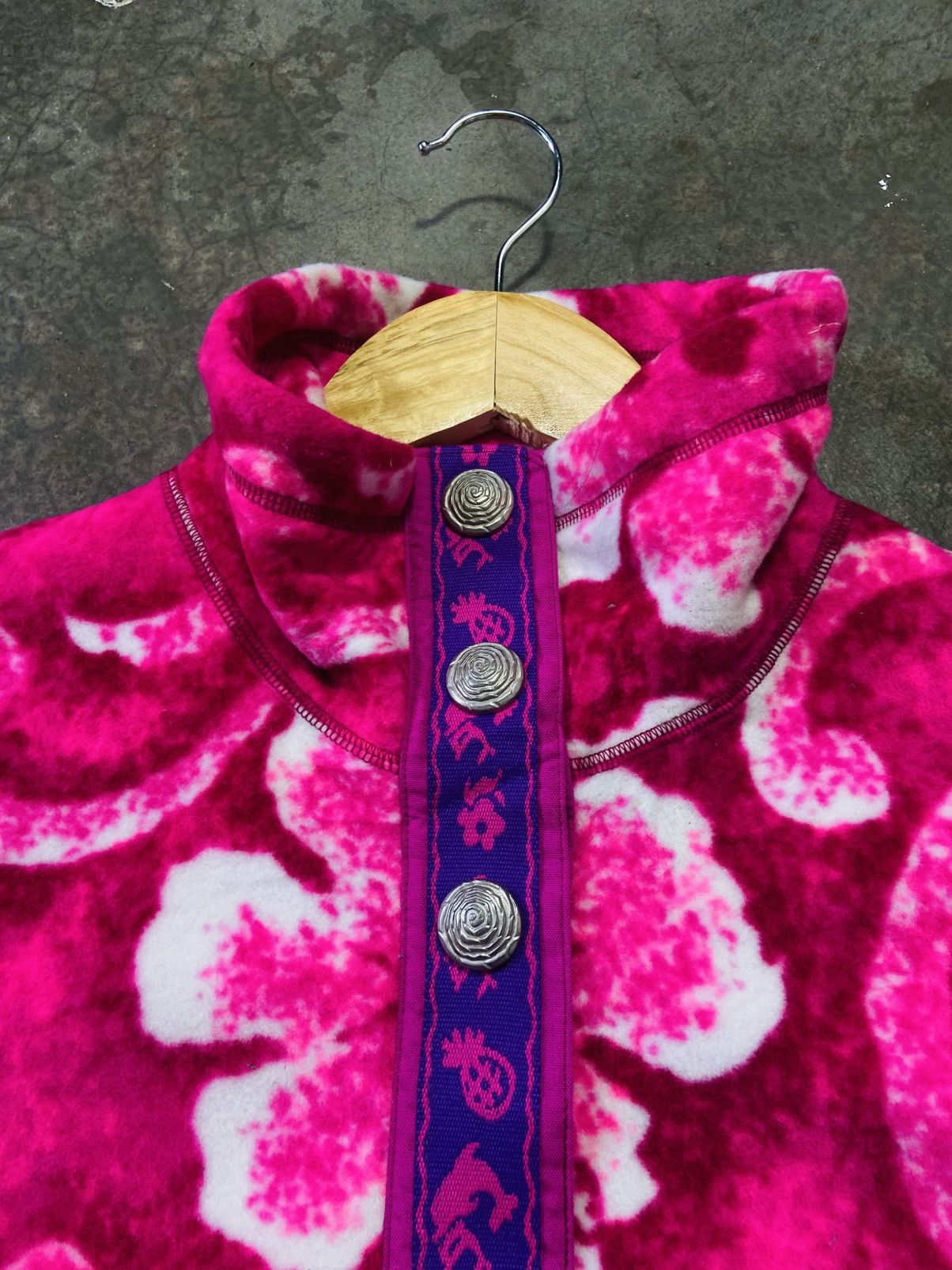 Japanese Brand Vintage Fiore Half Snap Button Fleece Size US L / EU 52-54 / 3 - 7 Thumbnail