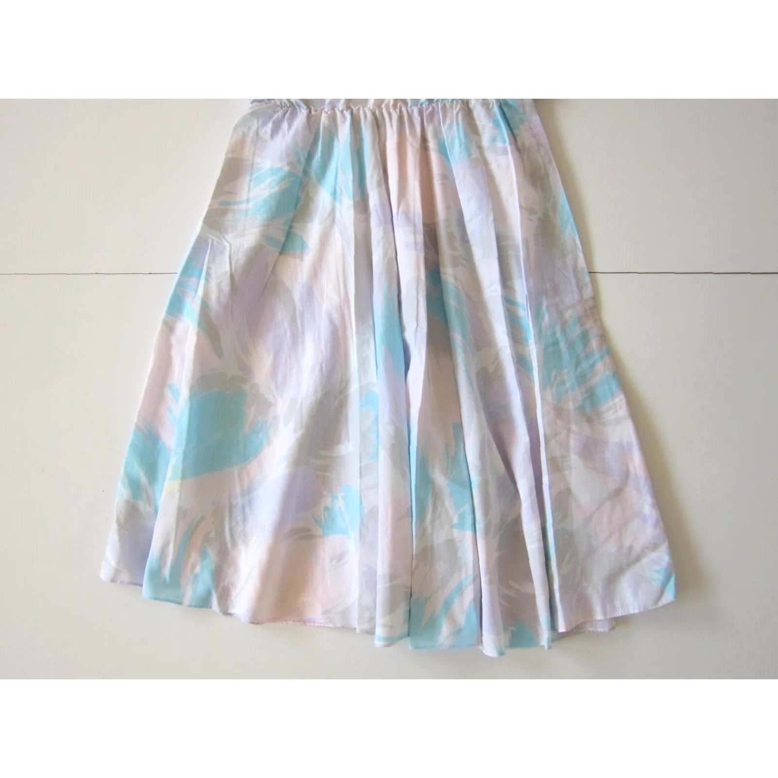 Pinko Vtg L.A. Gal Pink Blue Grey Purple Short Sleeve Sheath Empire House Dress Large Size 36" / US 14 / IT 50 - 7 Thumbnail