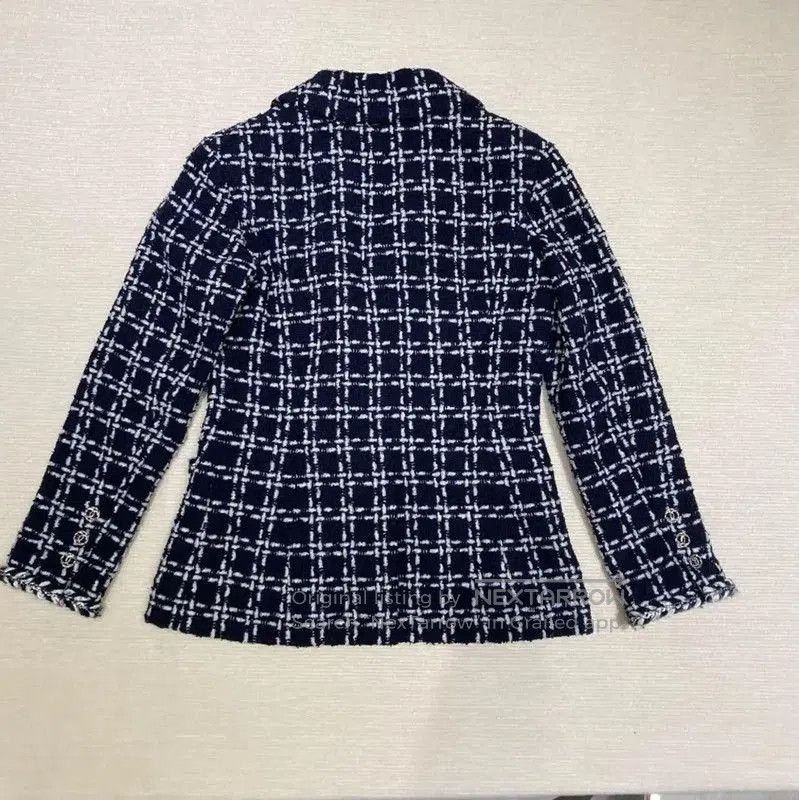 Chanel Chanel Winter Navy Checkered Tweed Short Coat . Size S / US 4 / IT 40 - 2 Thumbnail