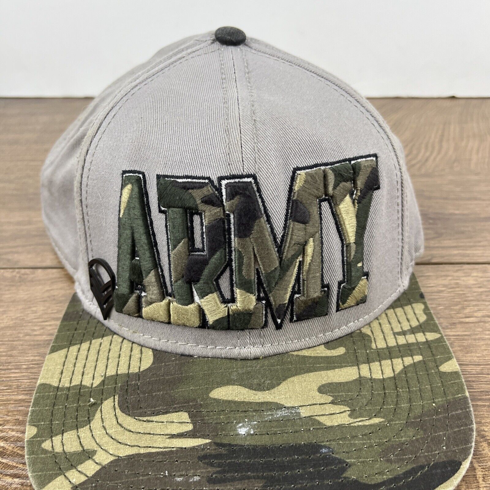 Other Army Snapback Hat Camo Gray Snapback Hat Adjustable Adult Si Size ONE SIZE - 8 Thumbnail