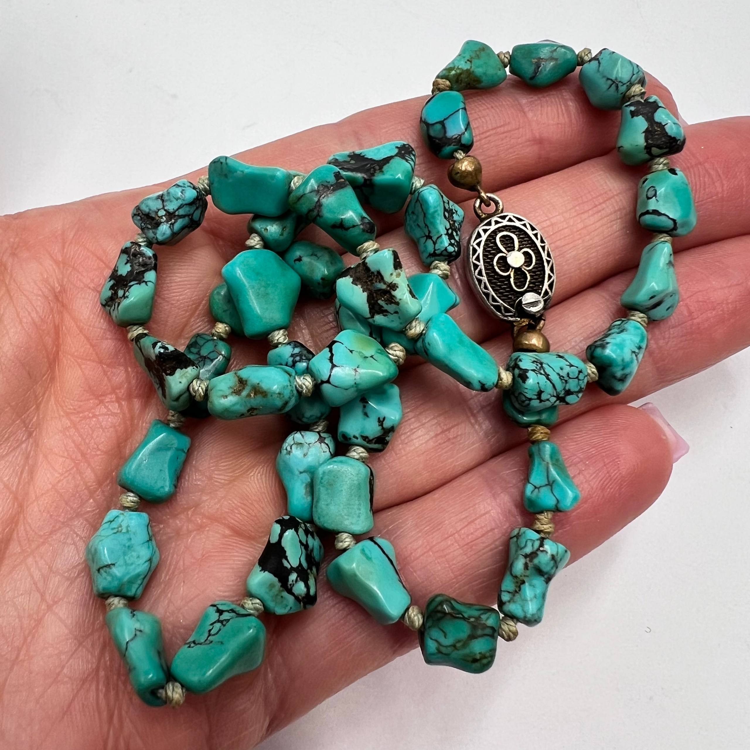Vintage Vintage Turquoise Necklace Erik Poul Fenster Natural 22g Size ONE SIZE - 3 Thumbnail