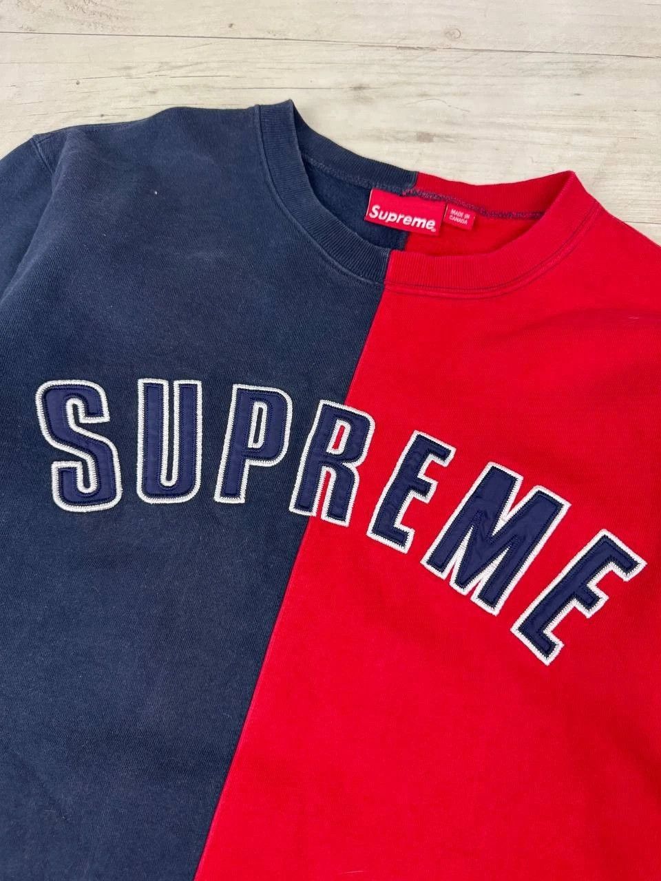 Supreme Supreme Split Sweatshirt Men Size XL Blue Red Size US XL / EU 56 / 4 - 7 Thumbnail