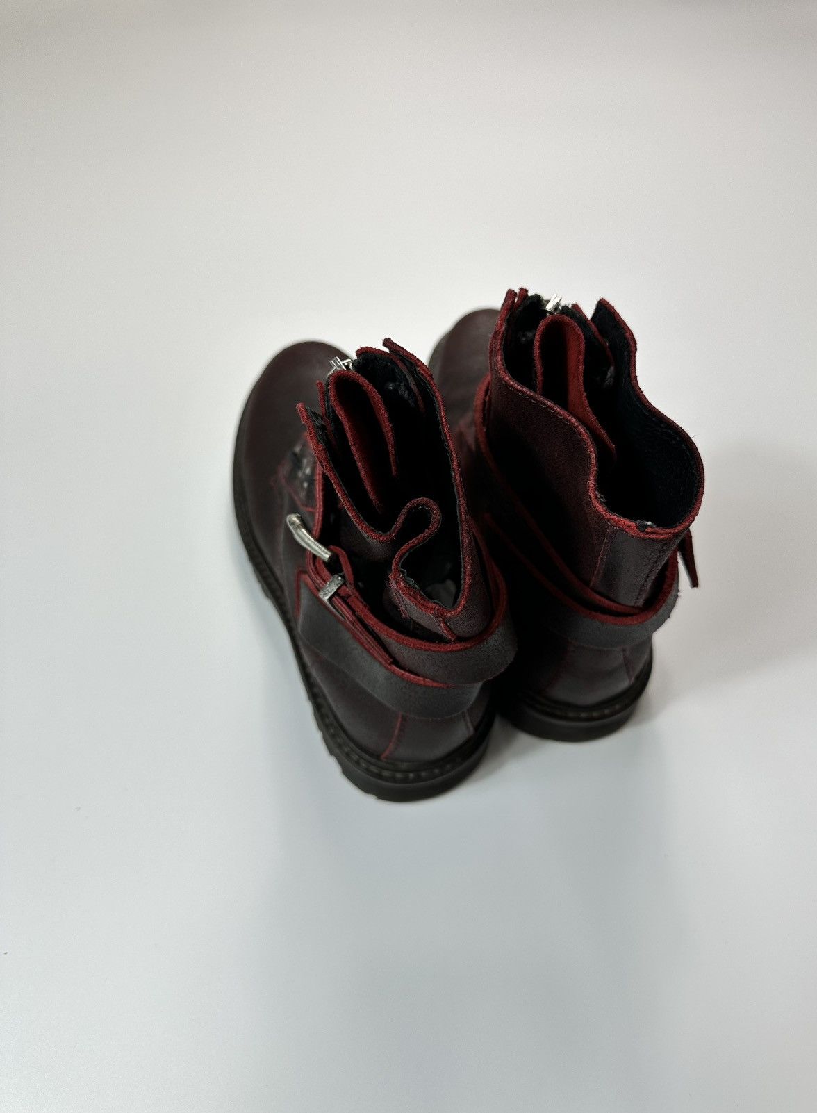 Diesel Diesel Leather Boots 36 Size Burgundy Y2K Made In Portugal Size US 6 / IT 36 - 7 Thumbnail