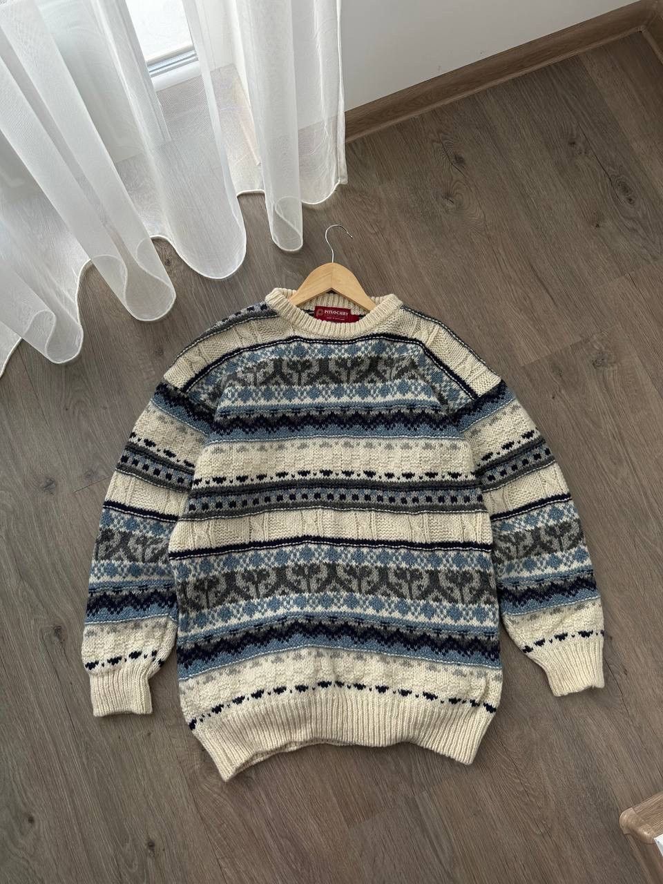 Vintage Vintage Pitlochry In Scotland Knit Wear Sky Blue Sweater Size US L / EU 52-54 / 3 - 2 Thumbnail