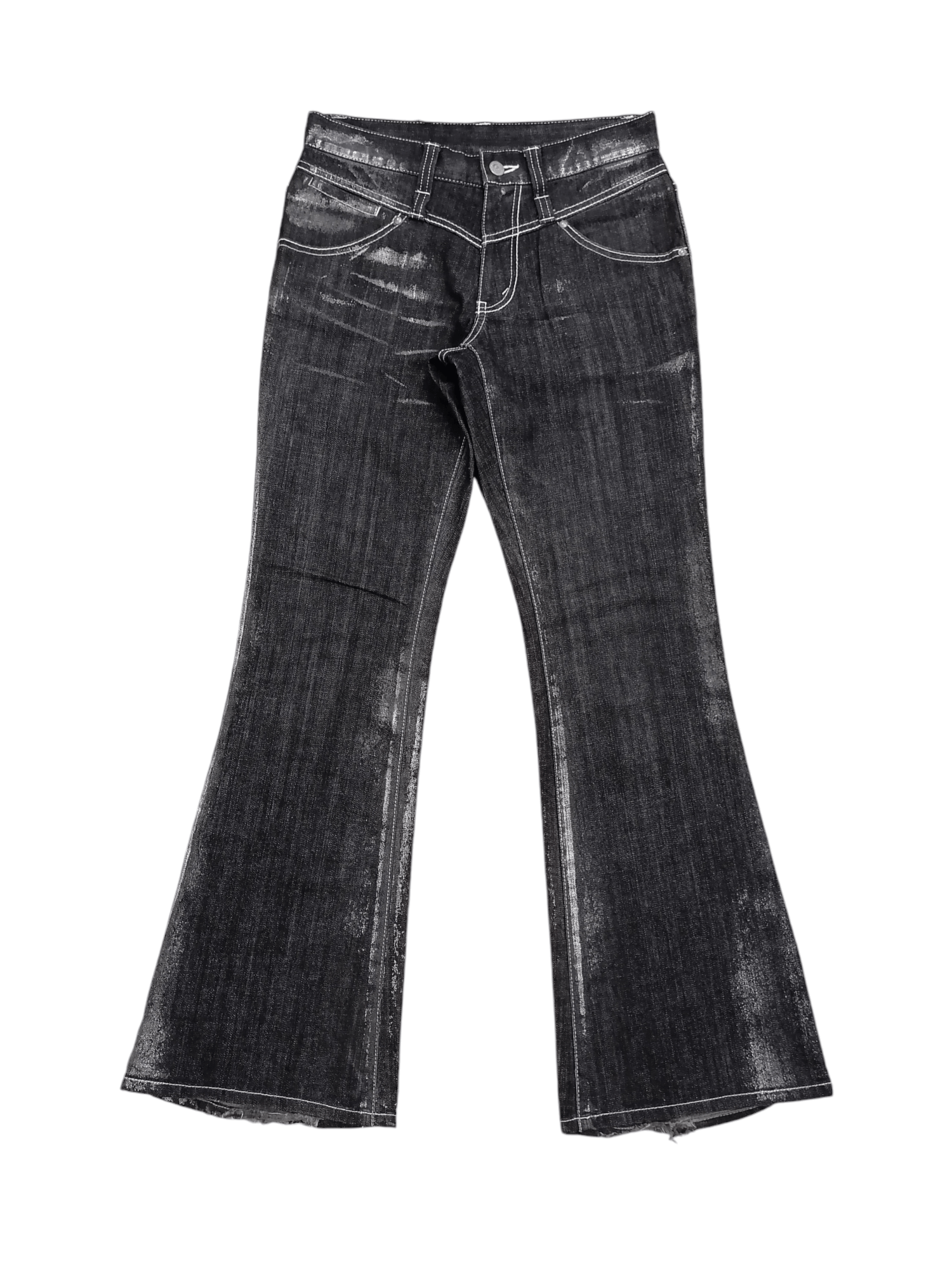 Japanese Brand × Tornado Mart Flare Jeans Splattered Tornado Mart Denim Pants Size US 28 / EU 44 - 1 Thumbnail