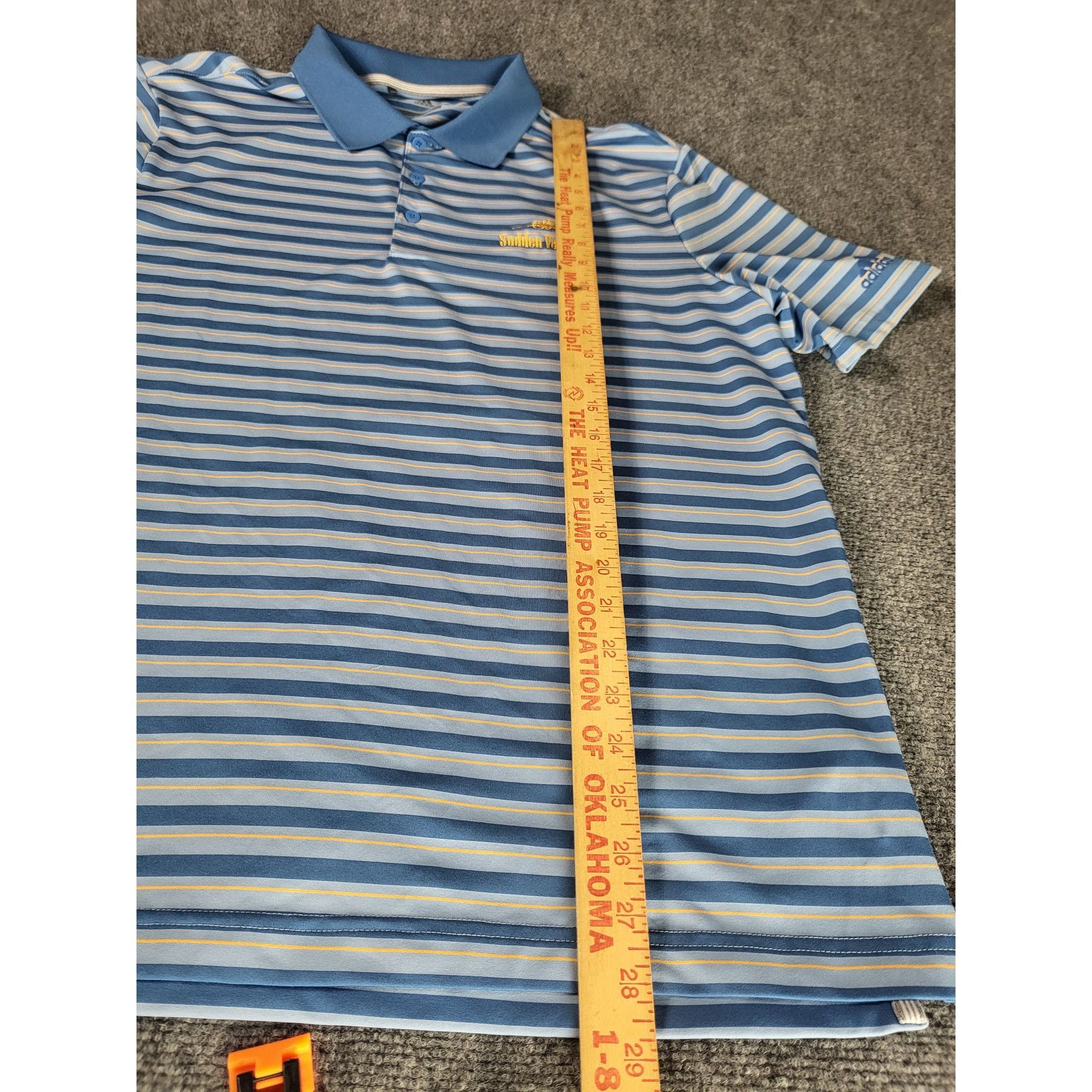 Adidas Adidas Golf Polo Men Sz L Striped Sudden Valley Casual Athle Size US L / EU 52-54 / 3 - 3 Thumbnail