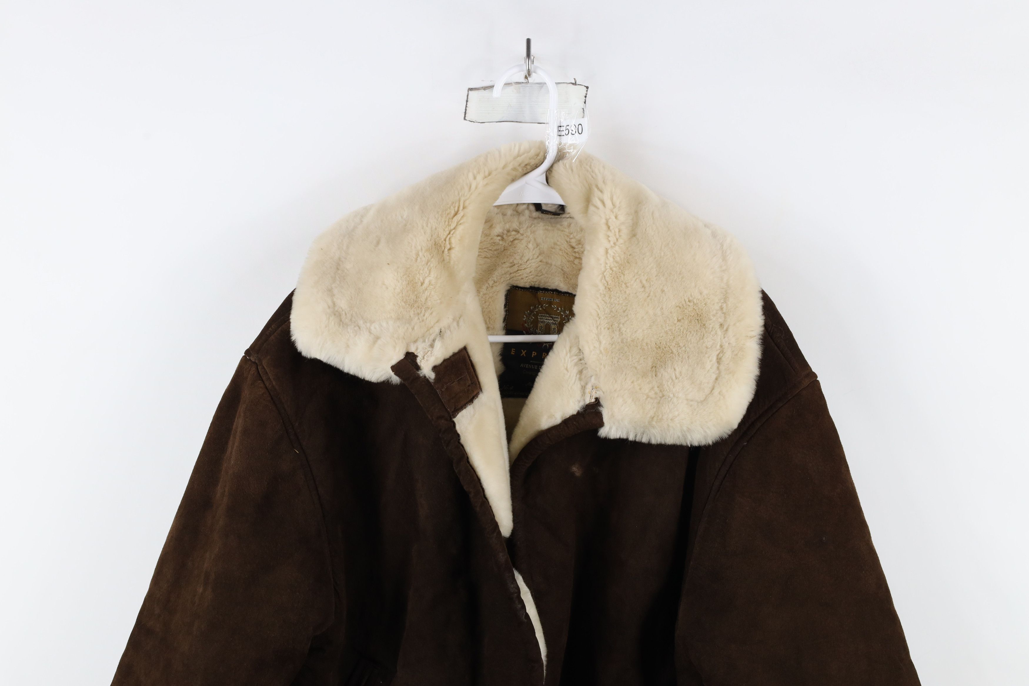 Express × Vintage Vintage 90s Express Fleece Lined Suede Leather Jacket Size S / US 4 / IT 40 - 2 Thumbnail