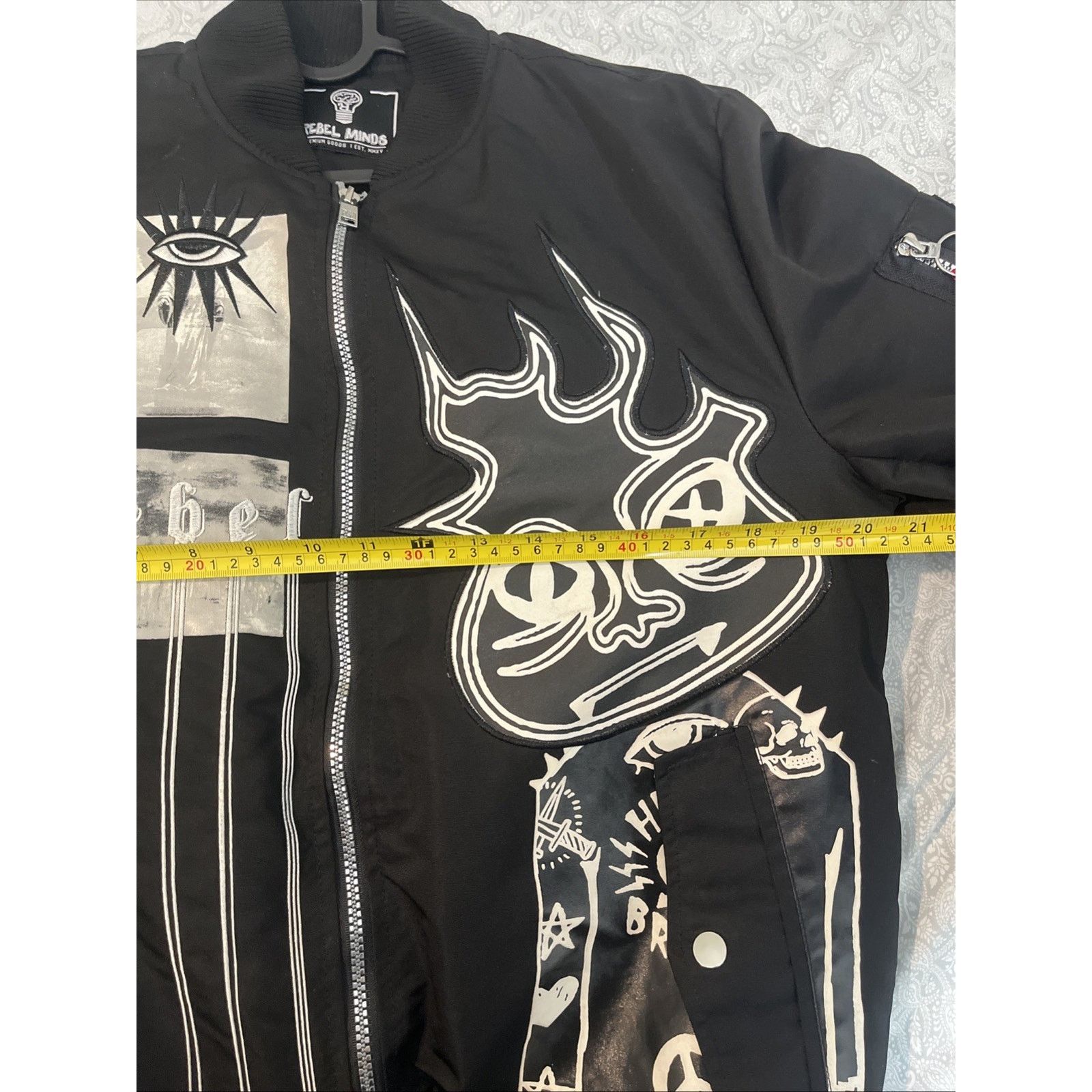 Other Rebel Minds Graphic Bomber Jacket Black MA-1 Padded Men’s Size US M / EU 48-50 / 2 - 12 Thumbnail
