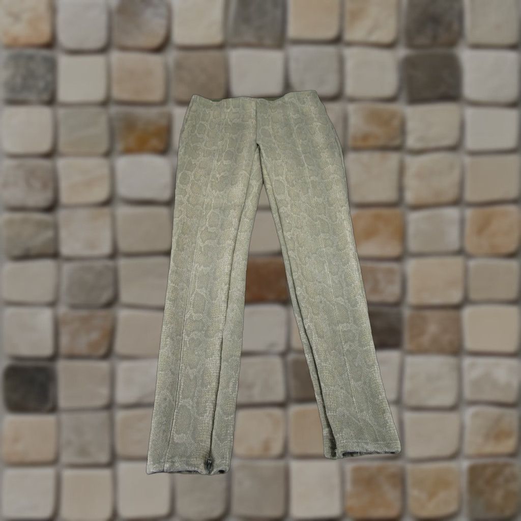 Anthropologie Anthropologie Leggings Pants Womens 25 Green Khaki Snakeskin Ankle Zip Skinny 25 Green Mens Womens Girls? Size 42" / US 20 - 1 Thumbnail