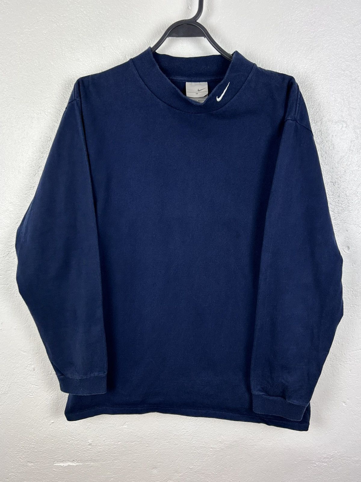 Nike 00s Vintage Nike Neck Embroidered Logo Long Sleeve Sweat Size US M / EU 48-50 / 2 - 1 Thumbnail