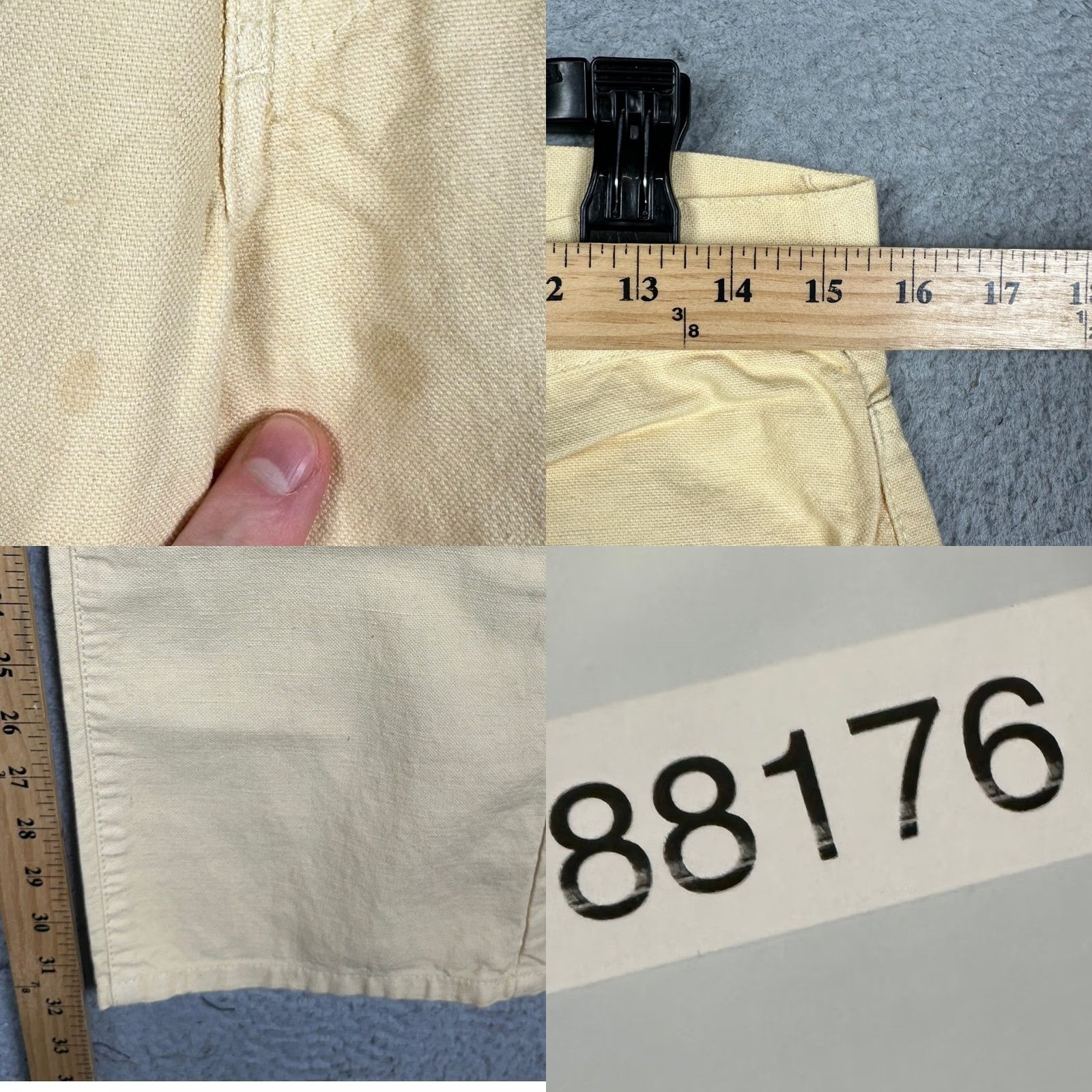Diesel Diesel Keetar Jeans Mens 30 Straight 5-Pocket Button Fly Linen Blend Pale Yellow Cream Denim Italy Size US 30 / EU 46 - 9 Thumbnail