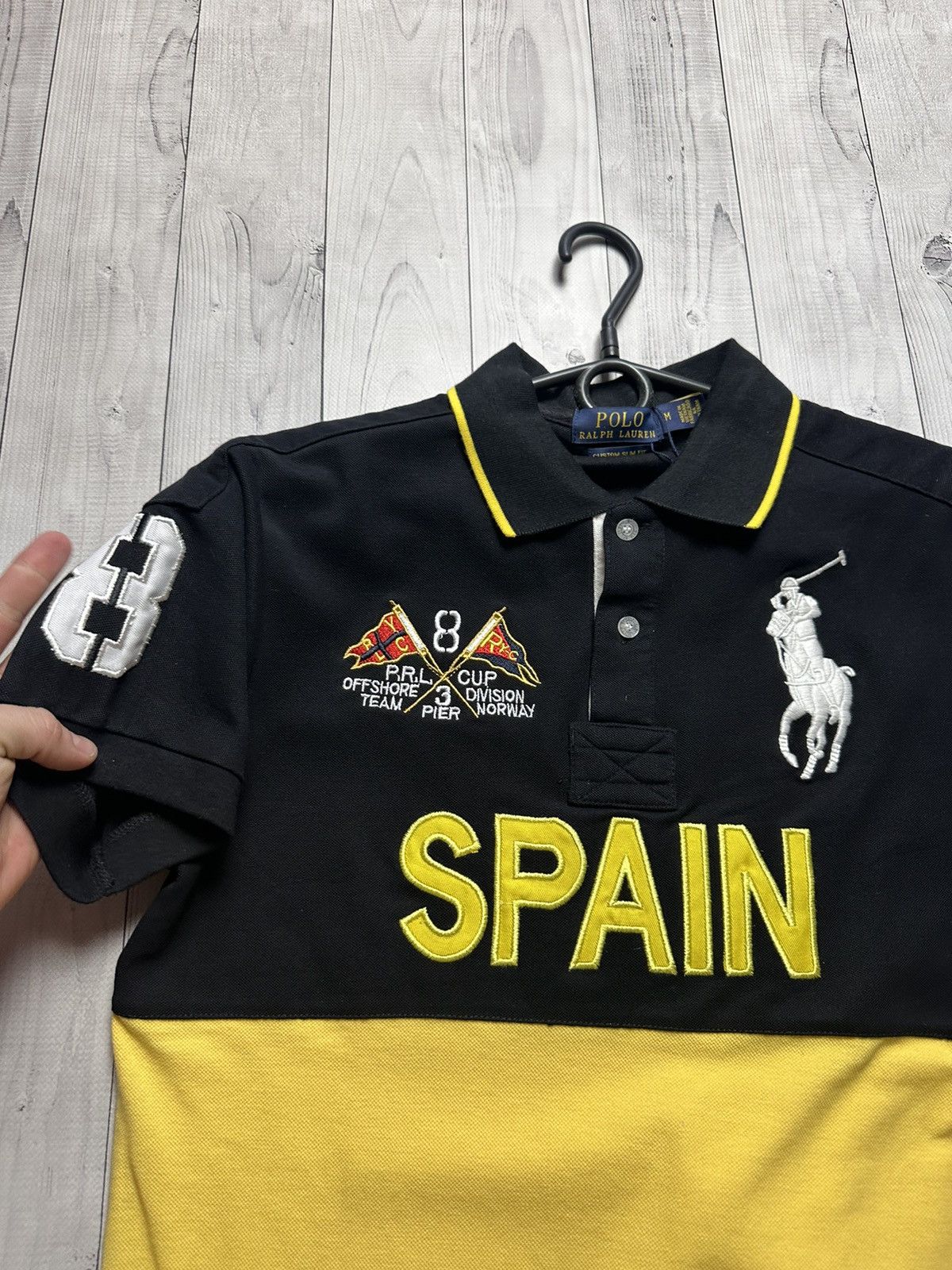 Vintage Vintage polo Ralph Lauren big logo Spain yellow rare S/M Size US M / EU 48-50 / 2 - 4 Thumbnail