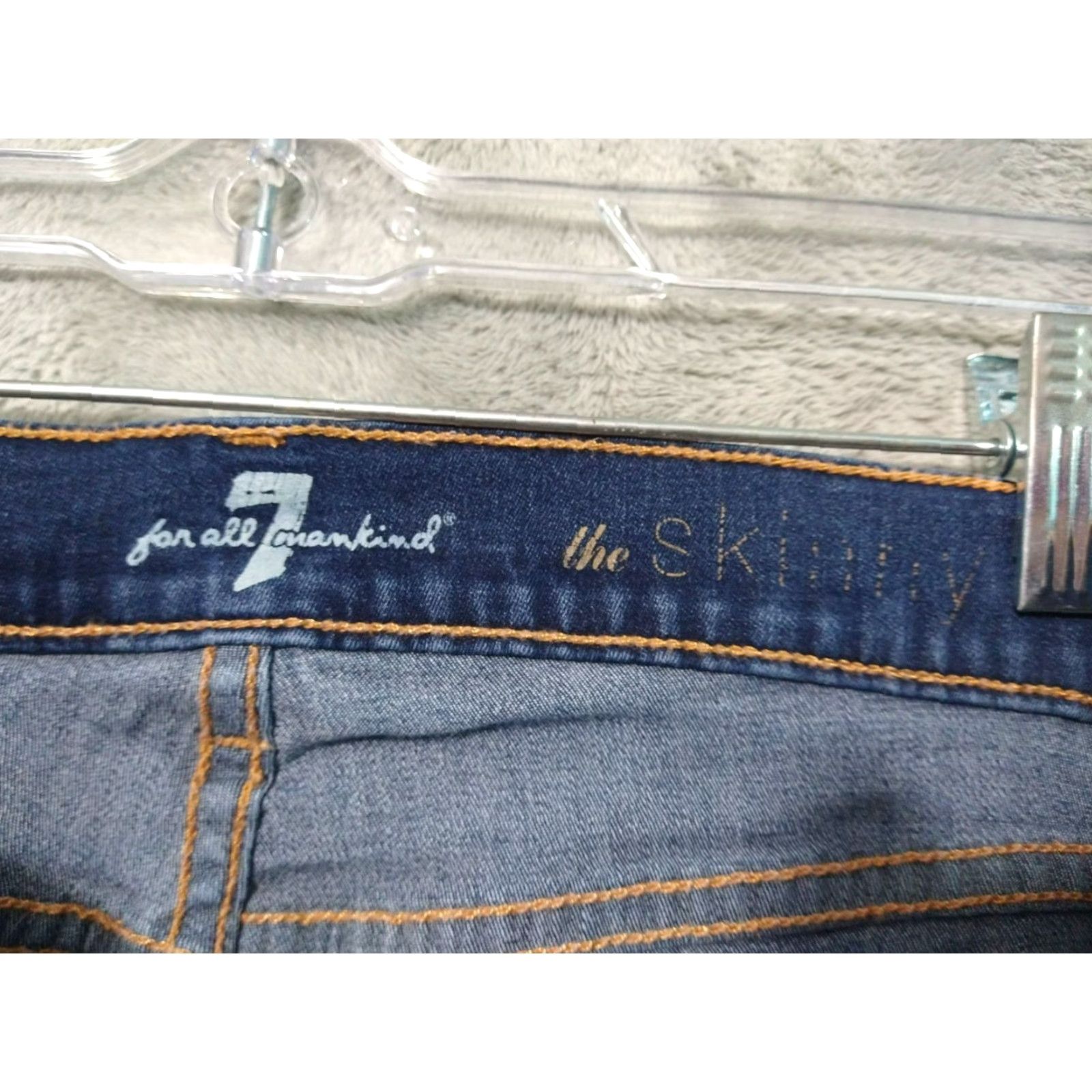 7 For All Mankind 7 For All Mankind Jeans Womens 26 Blue Denim The Skinny Ankle Stretch Dark Wash Size 26" / US 2 / IT 38 - 7 Thumbnail