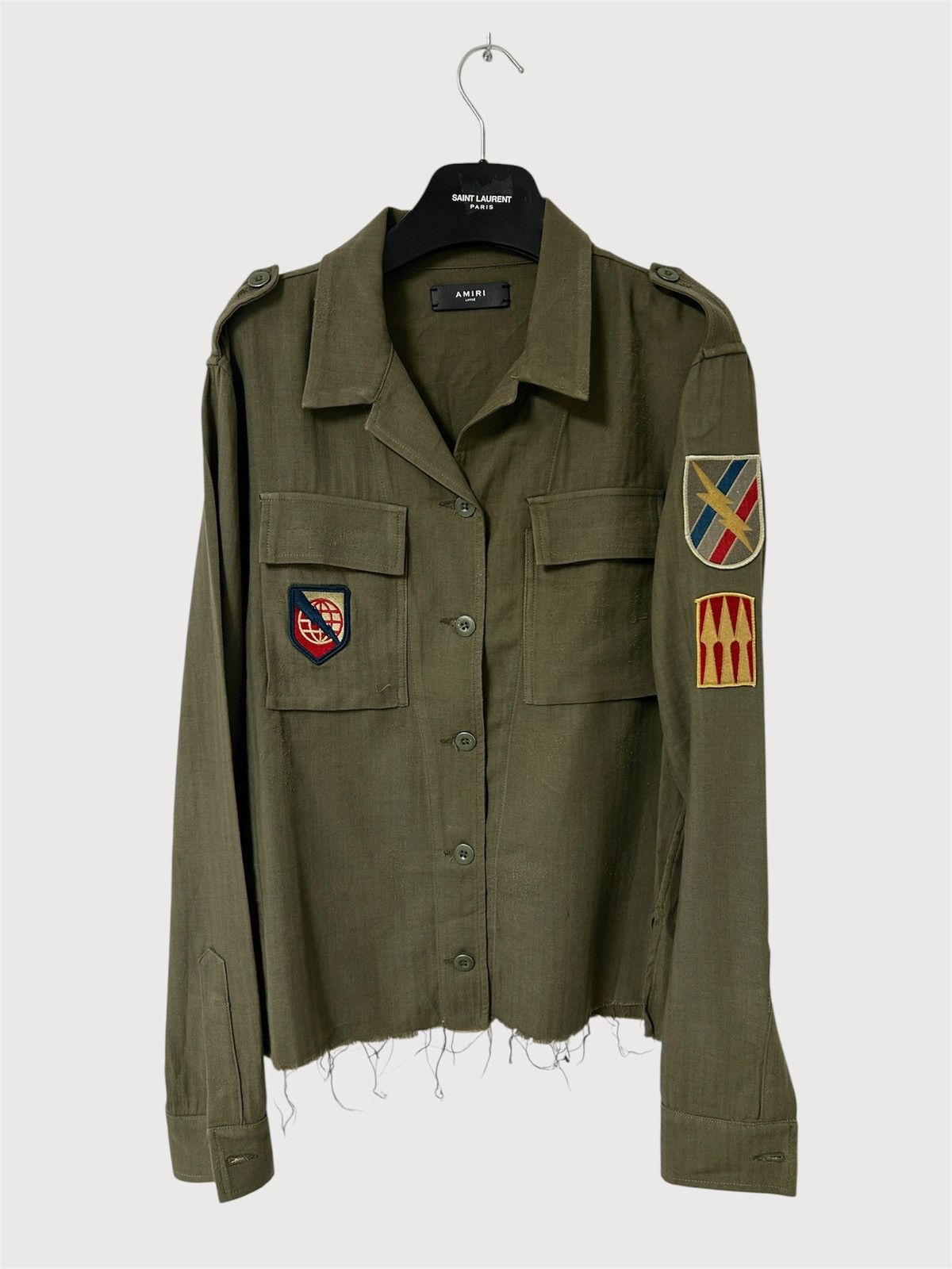 Amiri 2017 Military Patch Cropped Shirt Size US L / EU 52-54 / 3 - 1 Thumbnail