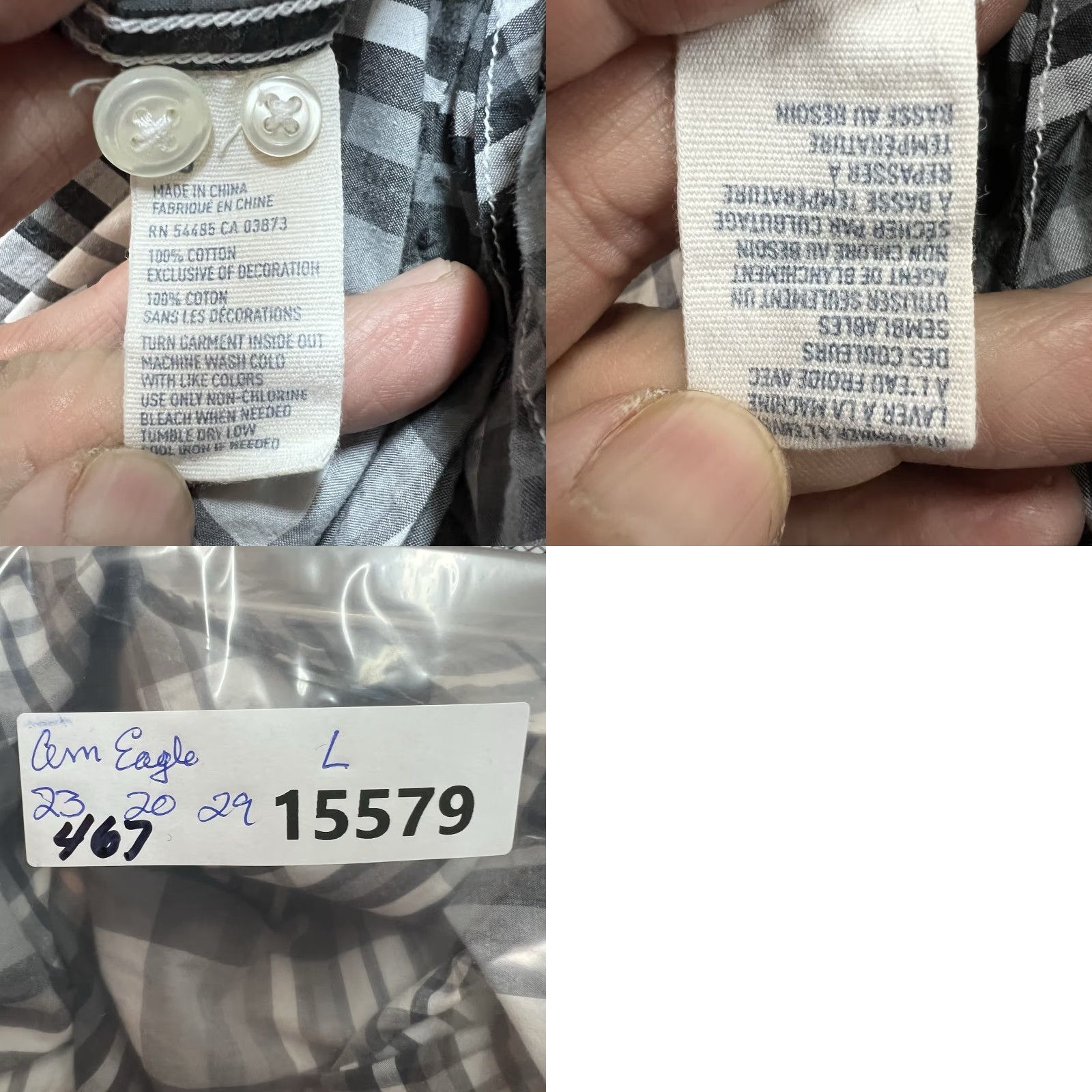 American Eagle Outfitters VINTAGE American Eagle Outfitters Western Pearl Snap Shirt Men’s L Gray Long Sleeve 90s Casual Plaid Mens Size US L / EU 52-54 / 3 - 8 Thumbnail
