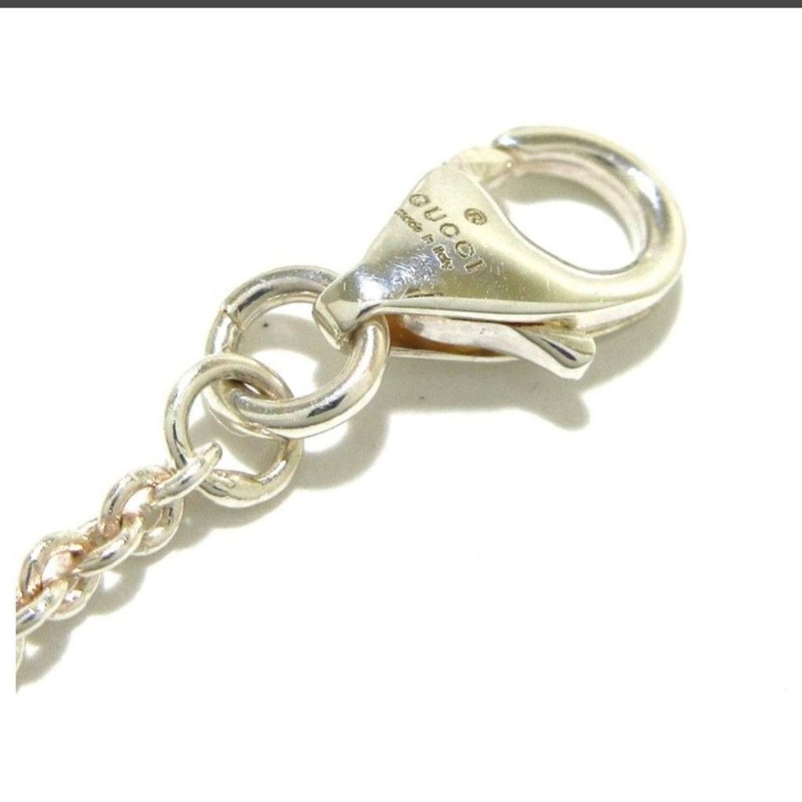 Gucci Gucci Sterling Silver Heart Necklace Pink Green Size ONE SIZE - 9 Thumbnail