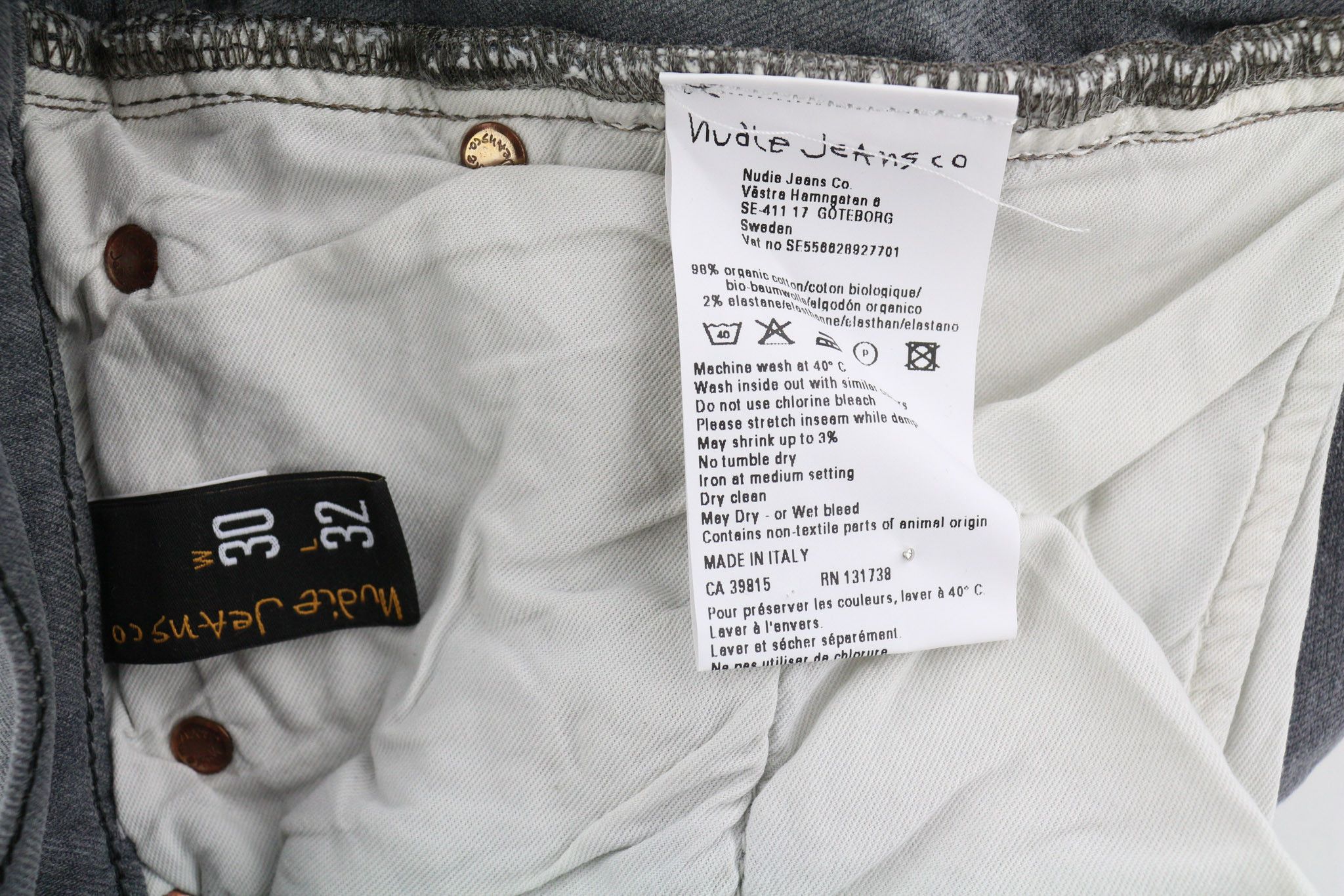 Nudie Jeans TIGHT LONG JOHN W30/L32 Organic Charcoal Leg 82695 Size US 30 / EU 46 - 6 Thumbnail