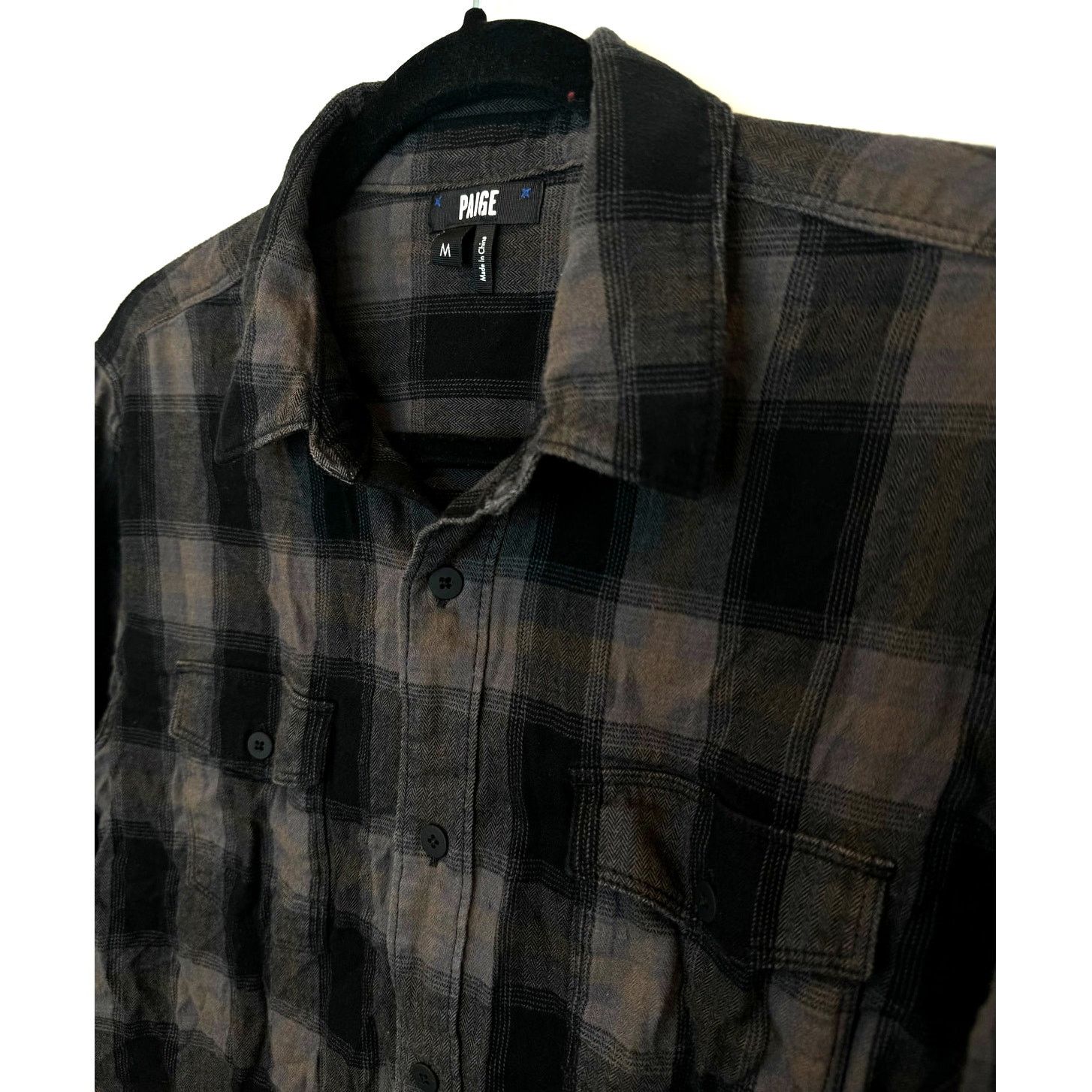 Paige PAIGE Everett Plaid Flannel Button-up Shirt Evening Canyon Size US M / EU 48-50 / 2 - 4 Thumbnail