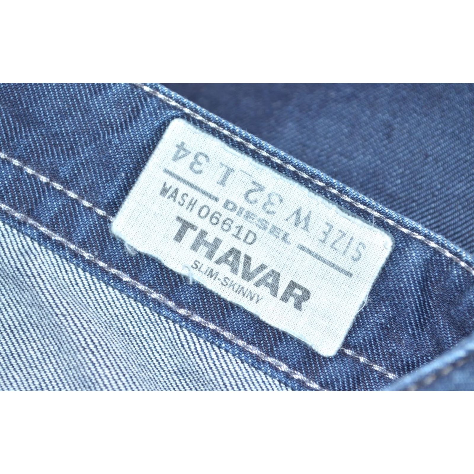Diesel Diesel Thavar 0661D Men’s Dark Wash Blue Slim Skinny Denim Jeans W32 L34 Size US 32 / EU 48 - 5 Thumbnail