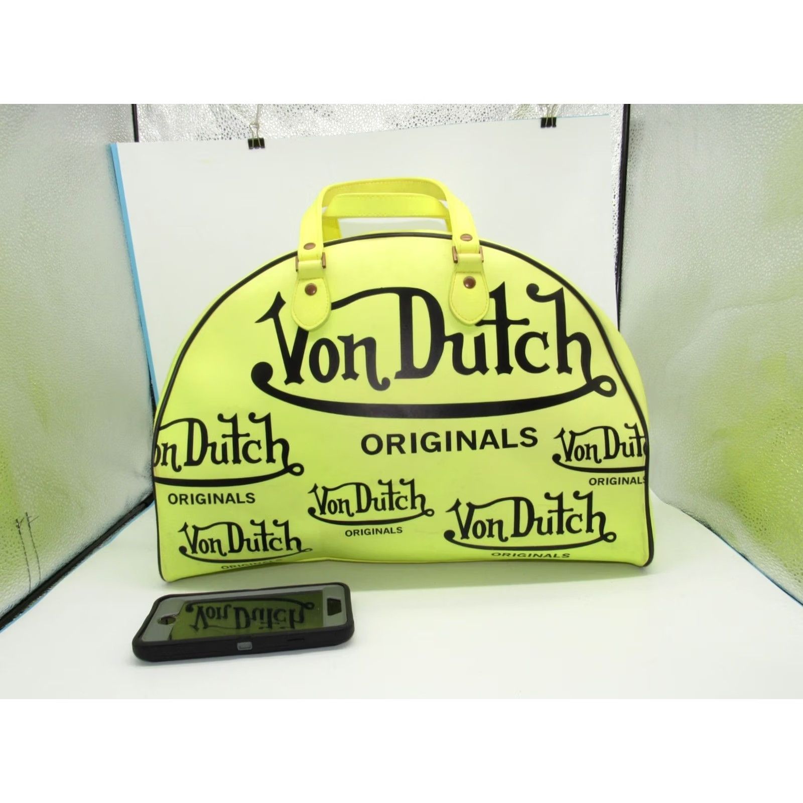 Von Dutch VINTAGE Von Dutch Bowling Bag Satchel/Top Handle Bag Yellow Mini Womens Size ONE SIZE - 4 Thumbnail