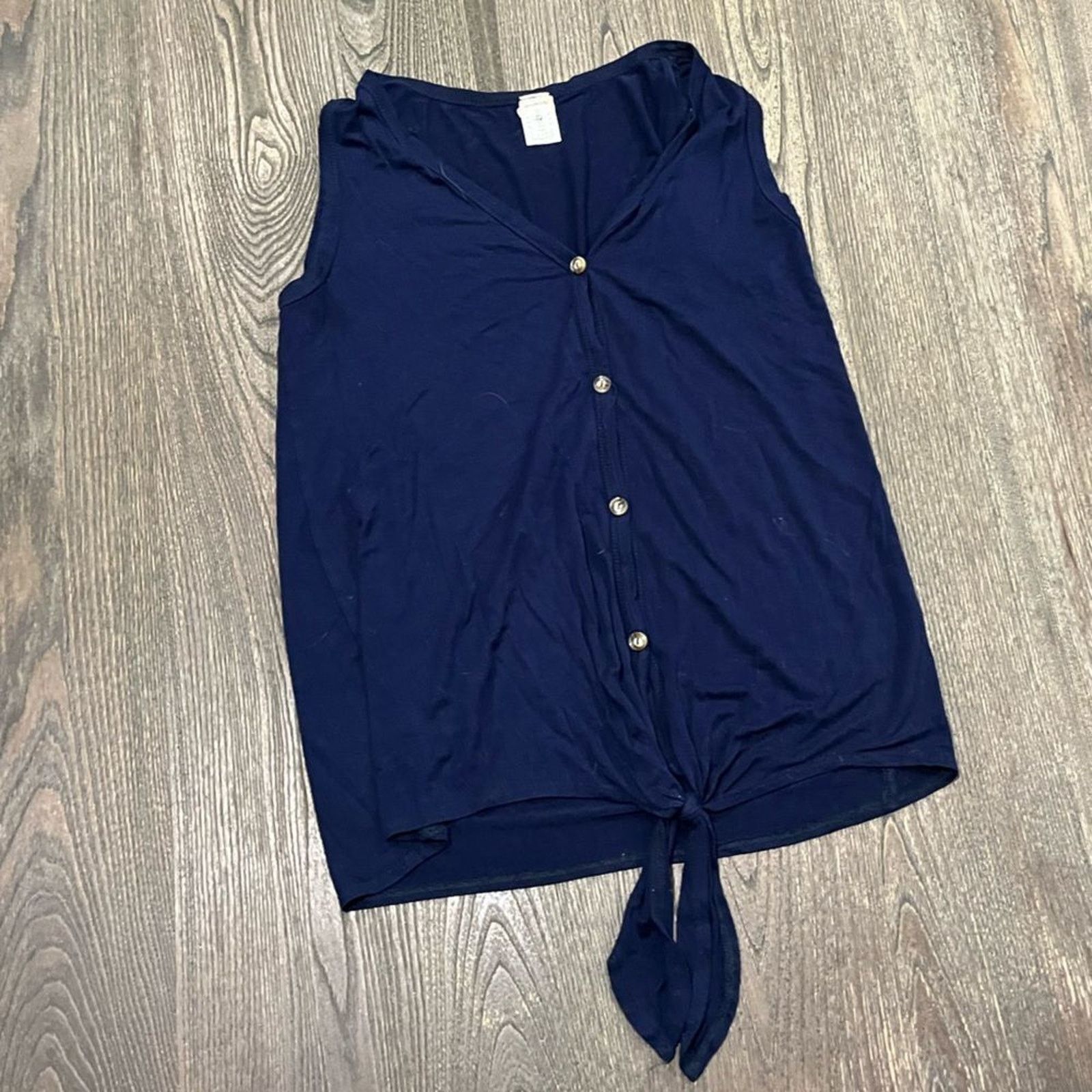 Vintage Brenda's Blouse Sleeveless Tie Front Button Front Rayon M Size M / US 6-8 / IT 42-44 - 1 Thumbnail