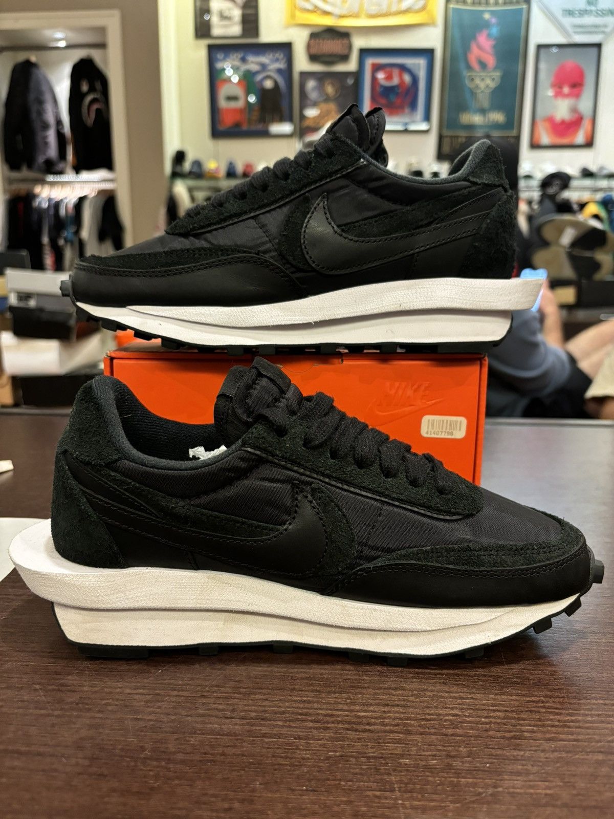 Nike × Sacai Nike LD Waffle Sacai Black Nylon Size US 5 / EU 37 - 4 Thumbnail