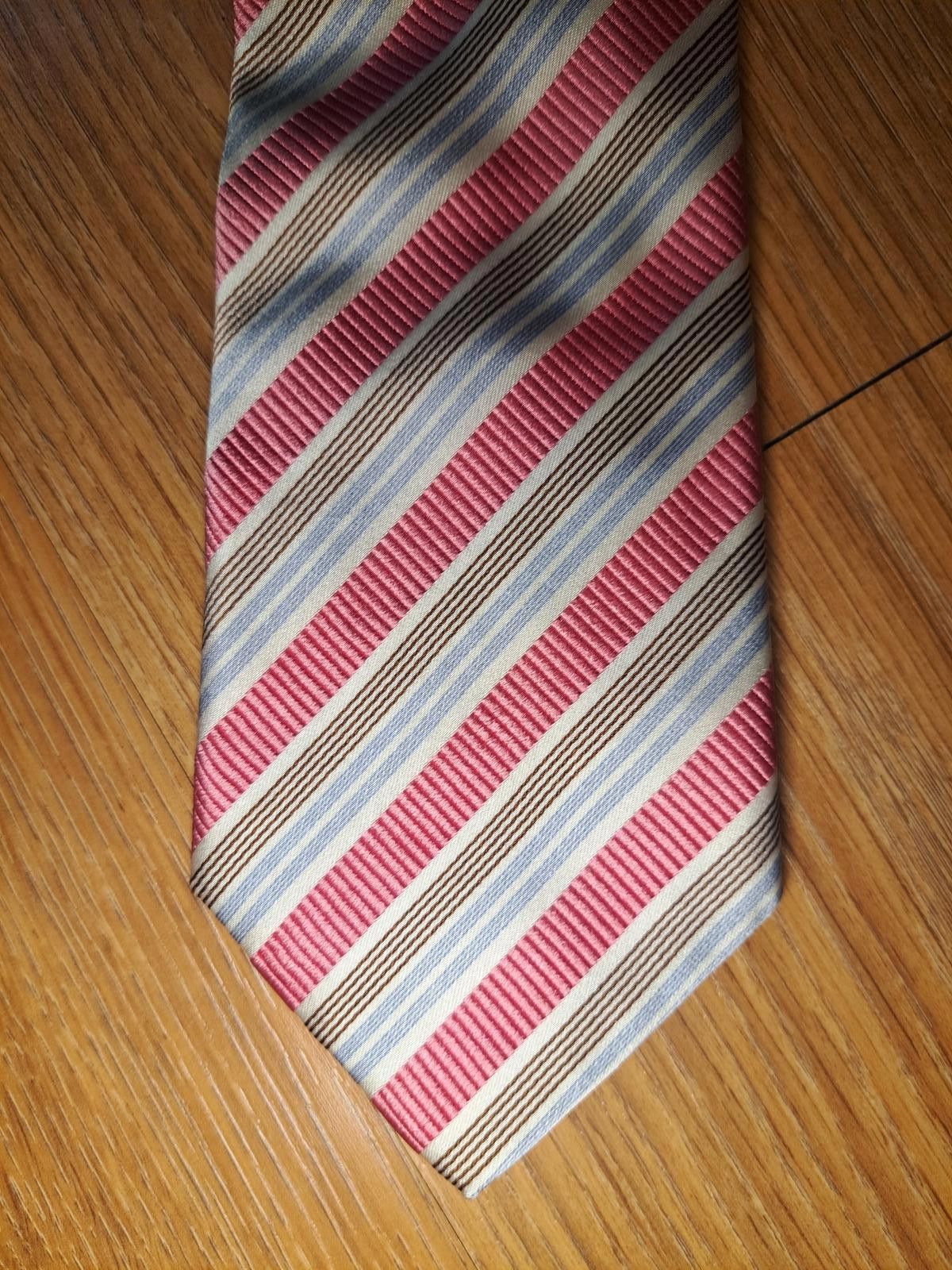 Hugo Boss Hugo Boss 100% Silk Tie Mens Striped Pink Necktie Size ONE SIZE - 1 Thumbnail