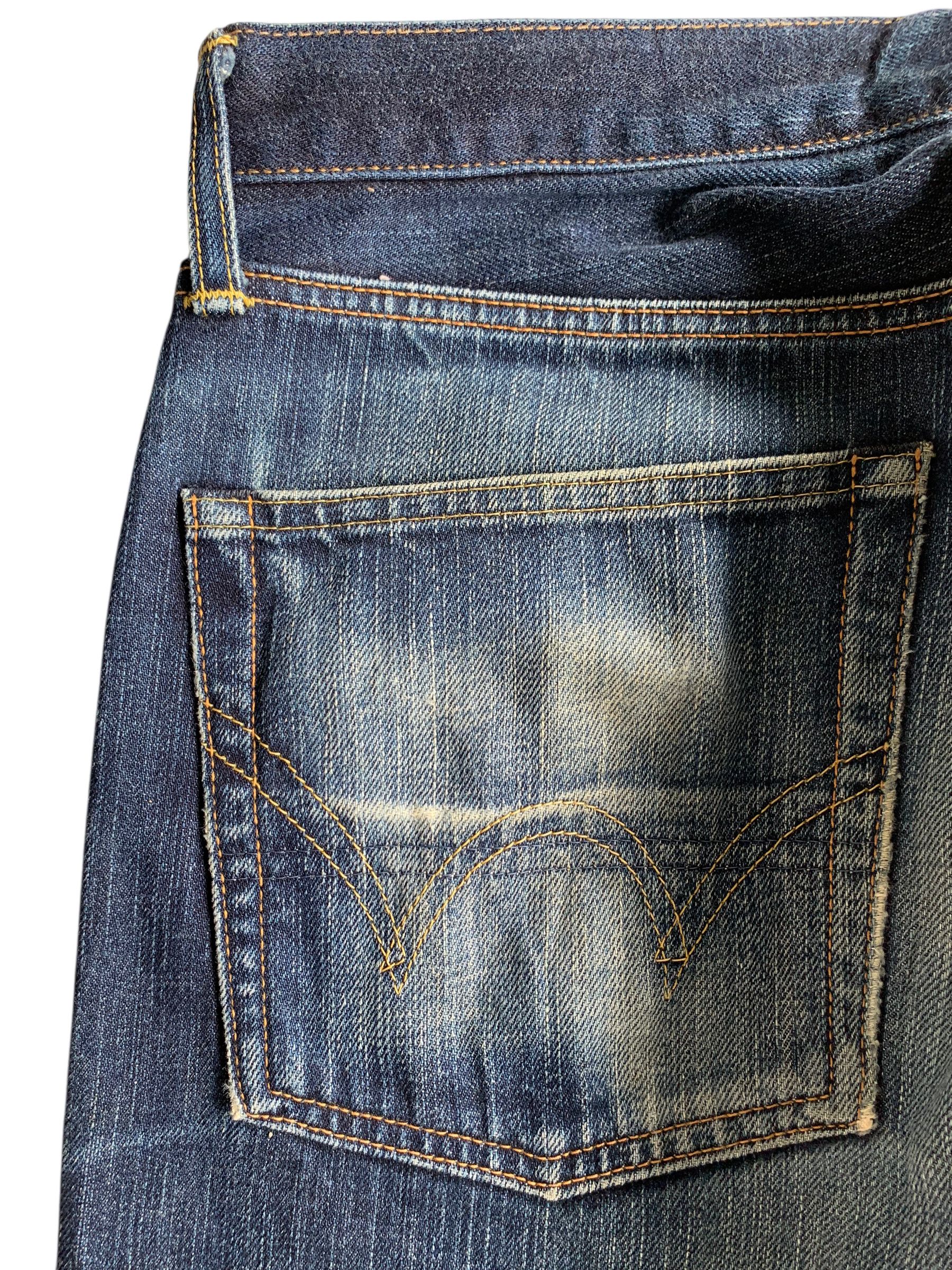 Kapital EDWIN SELVEDGE 505zx FADED &RUSTY DISTRESSED DENIM Size US 33 - 13 Thumbnail