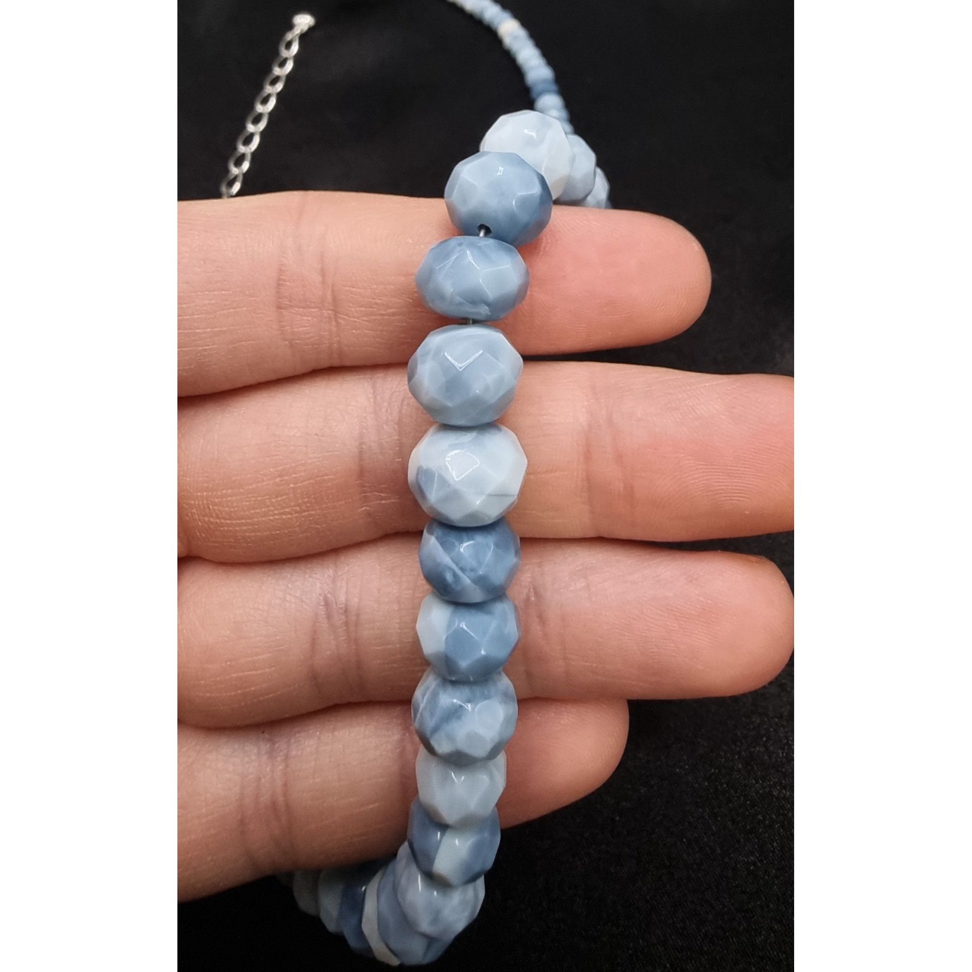 Vintage Jay King Mine Finds 925 Sterling Silver Blue Opal Beaded Nec Size ONE SIZE - 4 Thumbnail