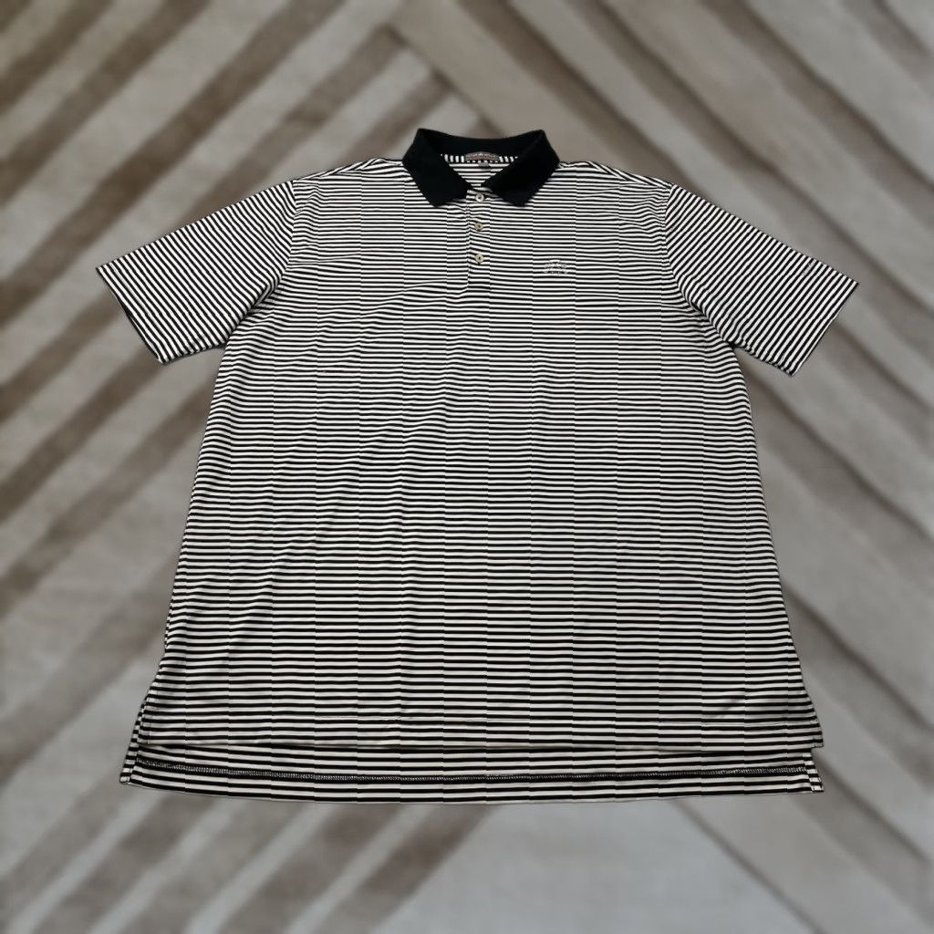 Peter Millar Peter Millar Summer Comfort Manhattan Wood Golf Club Polo Shirt Striped Mens XL Black/White Polo (Men) Short Sleeve Regular Fit Size US XL / EU 56 / 4 - 1 Thumbnail
